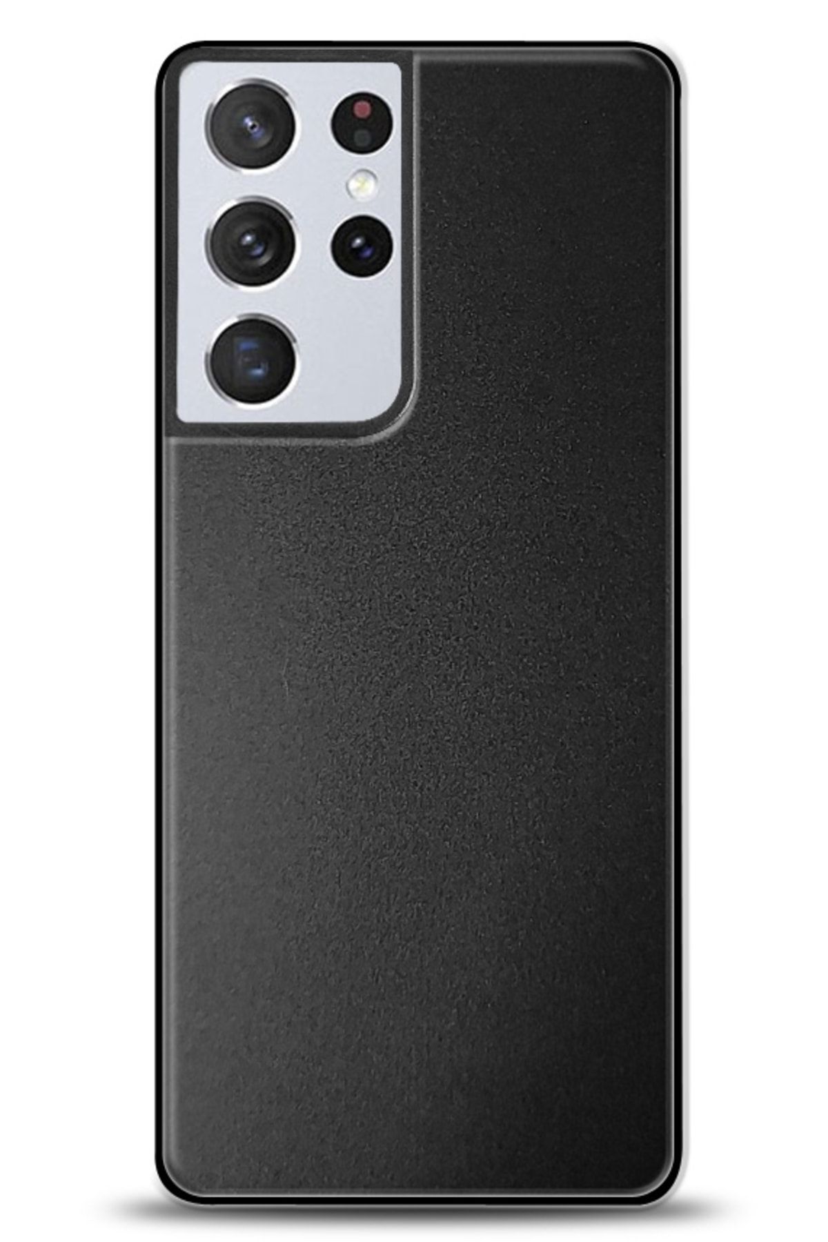 Dafoni Samsung Galaxy S21 Ultra Metal Siyah Rubber Kılıf