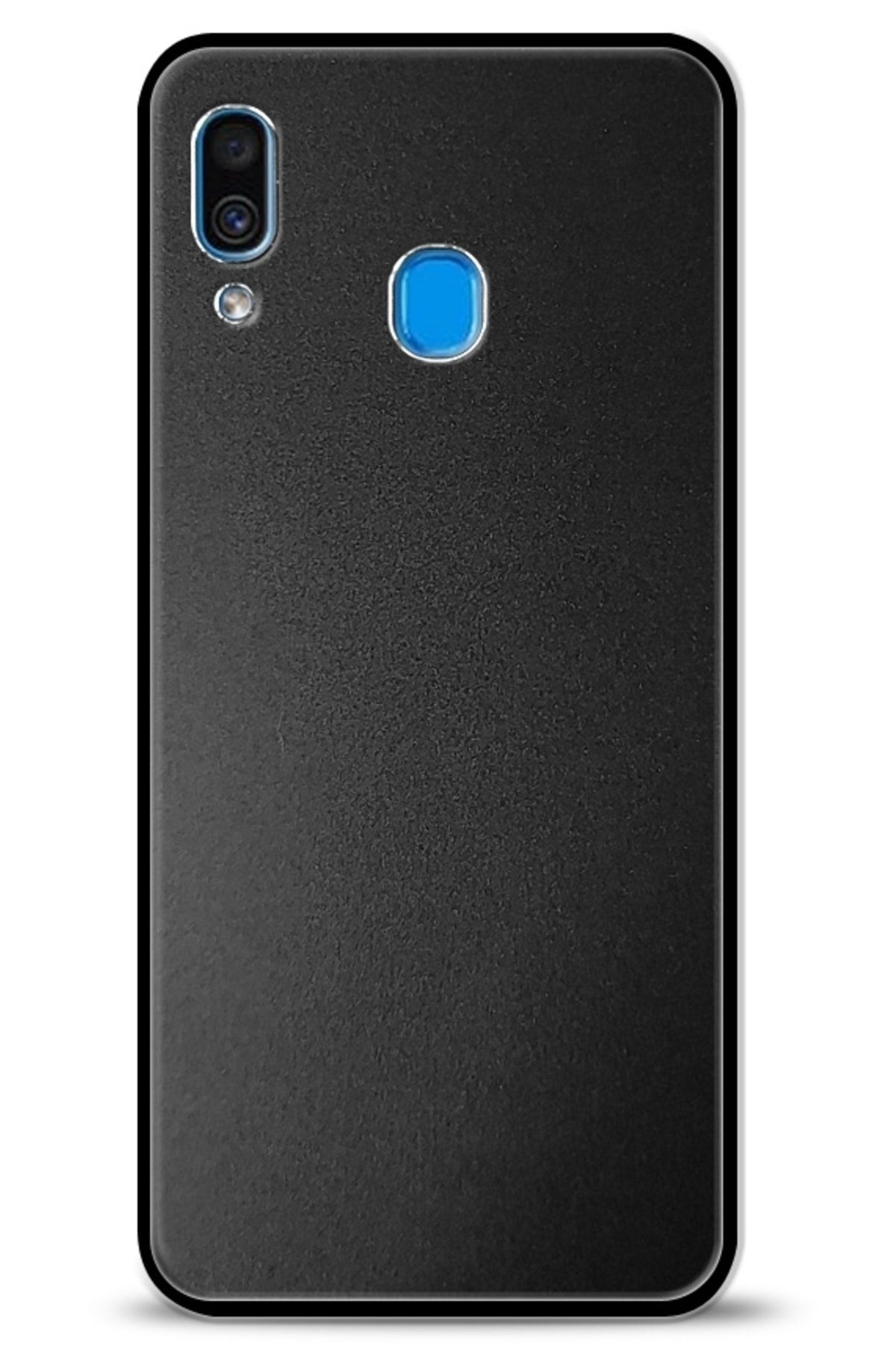 Dafoni Samsung Galaxy A20 / A30 Metal Siyah Rubber Kılıf