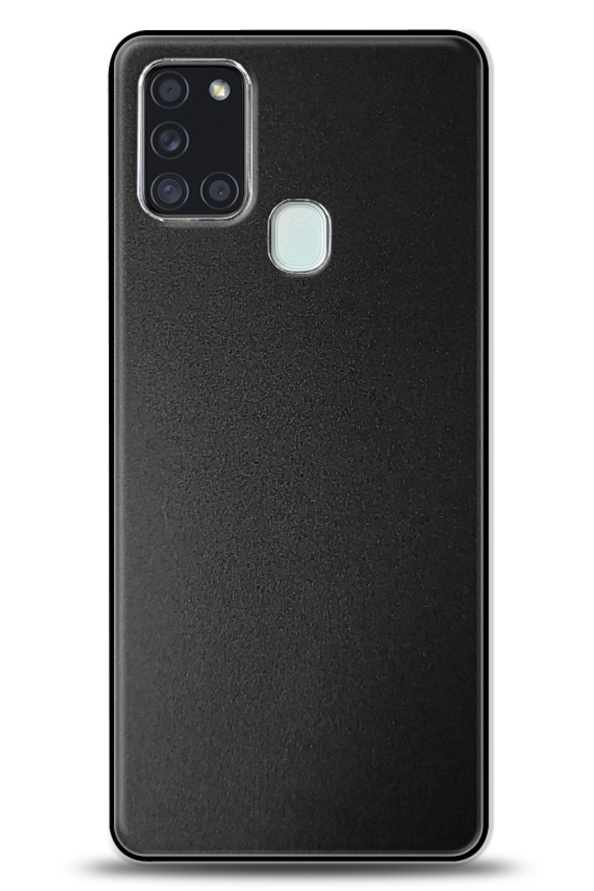 Dafoni Samsung Galaxy A21s Metal Siyah Rubber Kılıf