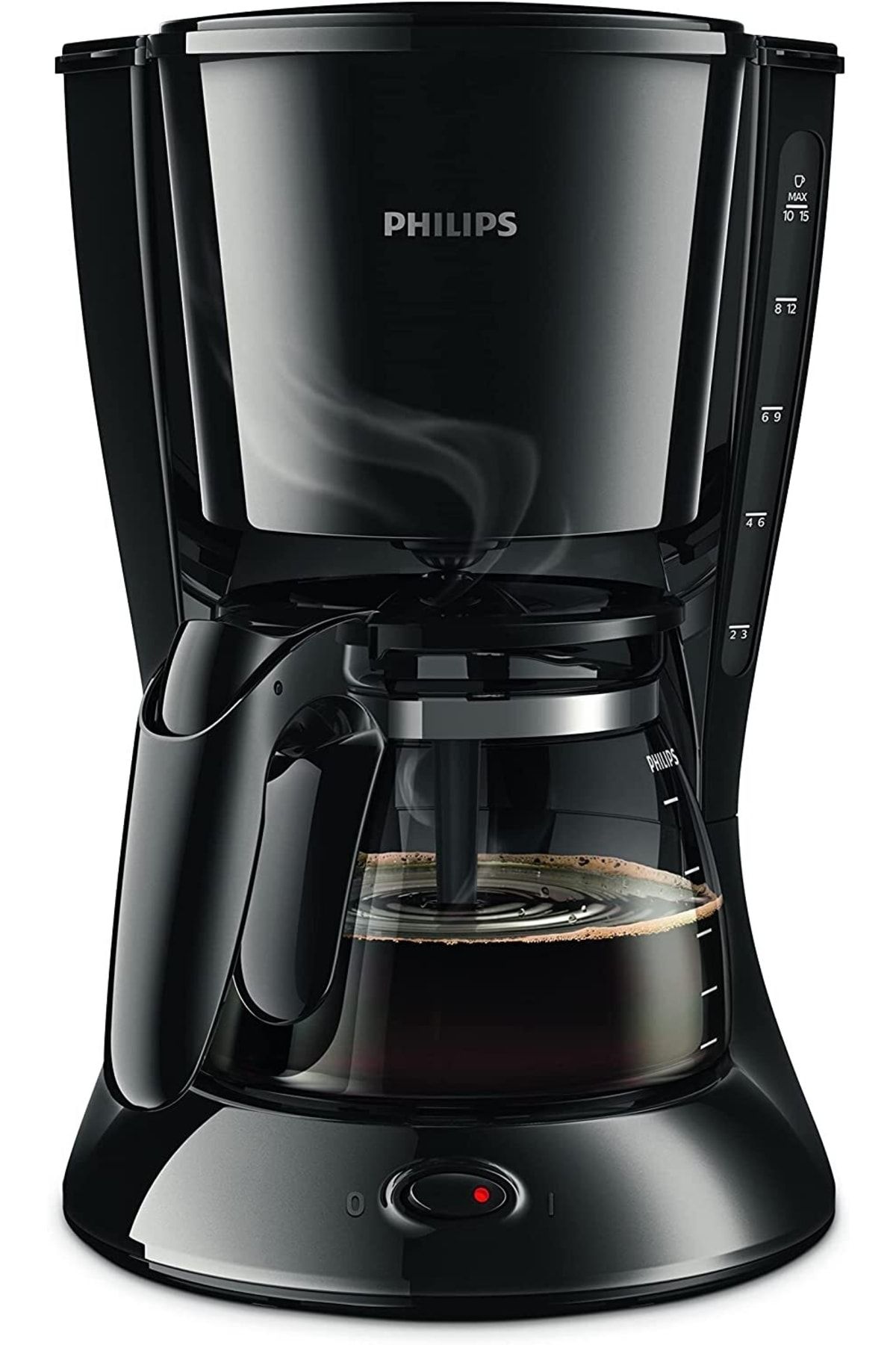 Philips Kahve Makinesi, 1.2 L Cam Sürahili, Makinede Yıkanabilir, 1000 W, Siyah