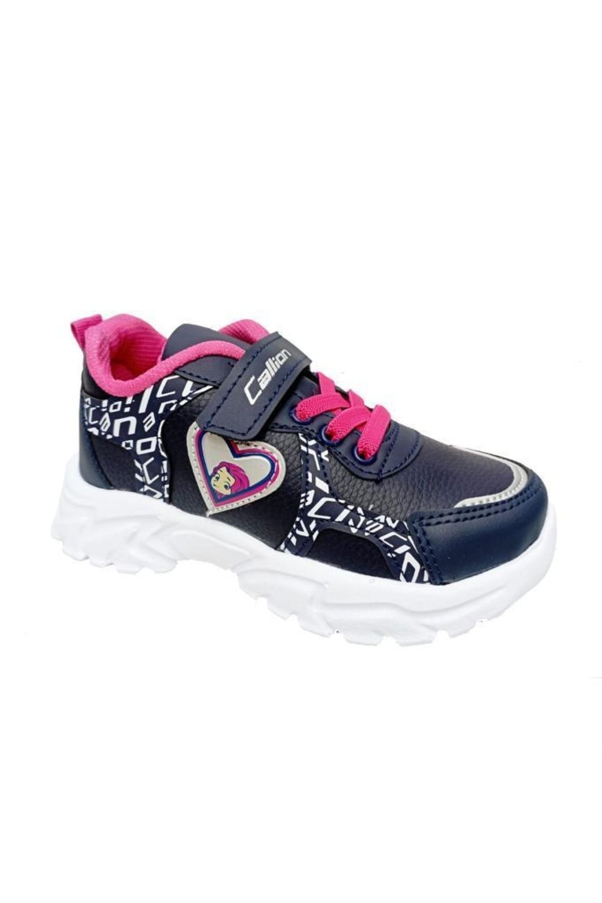 Callion 047 Deri Kız Çocuk Sneakers Ayakkabı 26-30 Lacivert Fuşya