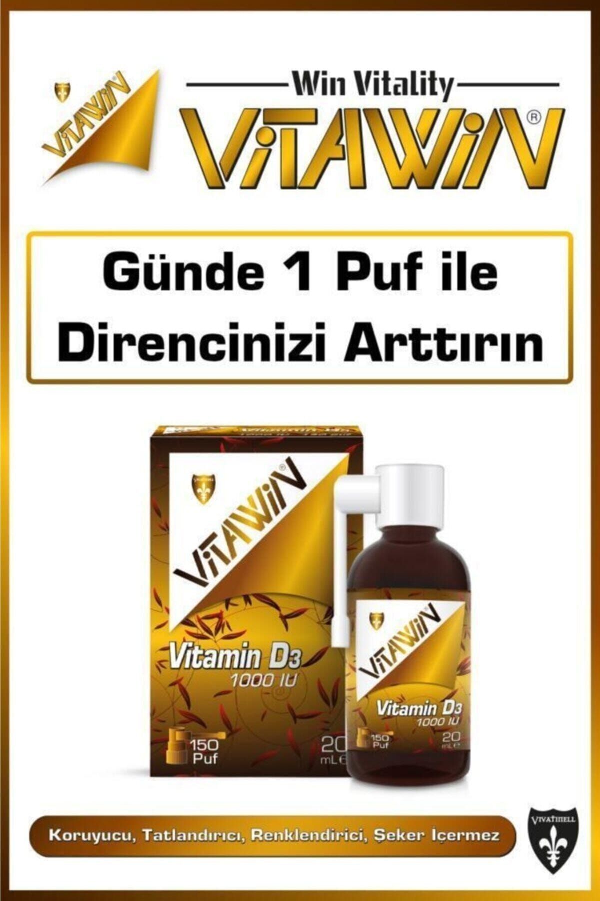 Vitawin Vitamin D3 1000 Iu 20 ml Damla/sprey 150 Puf