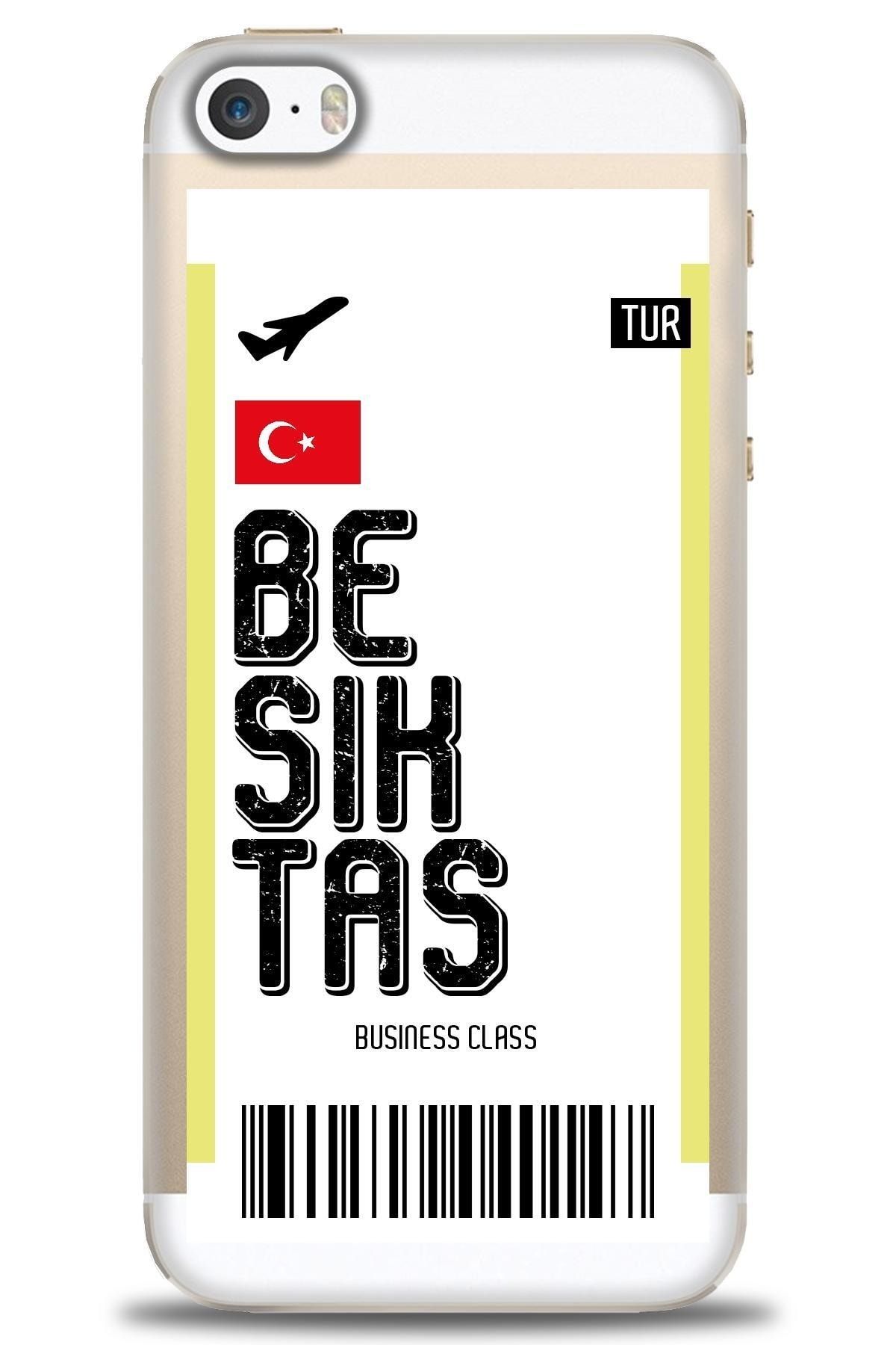 adveksiyon Uyumlu Iphone 5s Kılıf Hd Baskılı Kılıf - Beşiktaş Uçak Bileti + Nano Temperli Ekran Koruyucu