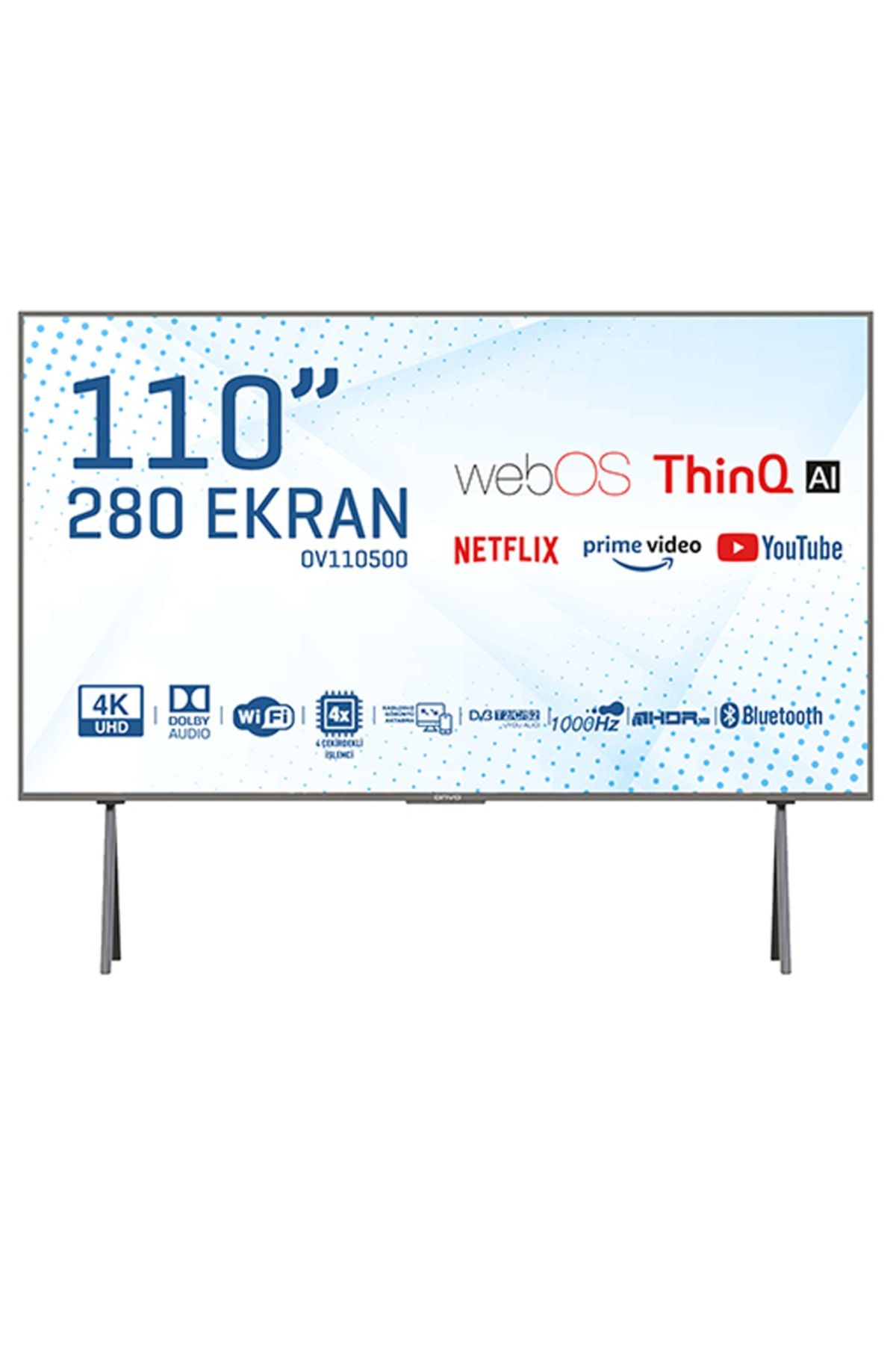 ONVO Ov110500 110'' Inç 280 Ekran Uydu Alıcılı Full Hd Android Smart Led Tv