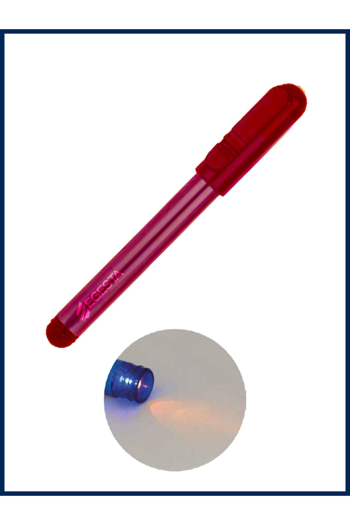 EGESTA Led Işıklı Metal Doktor Muayene Kalemi - Manyetik Penlight - Kırmızı