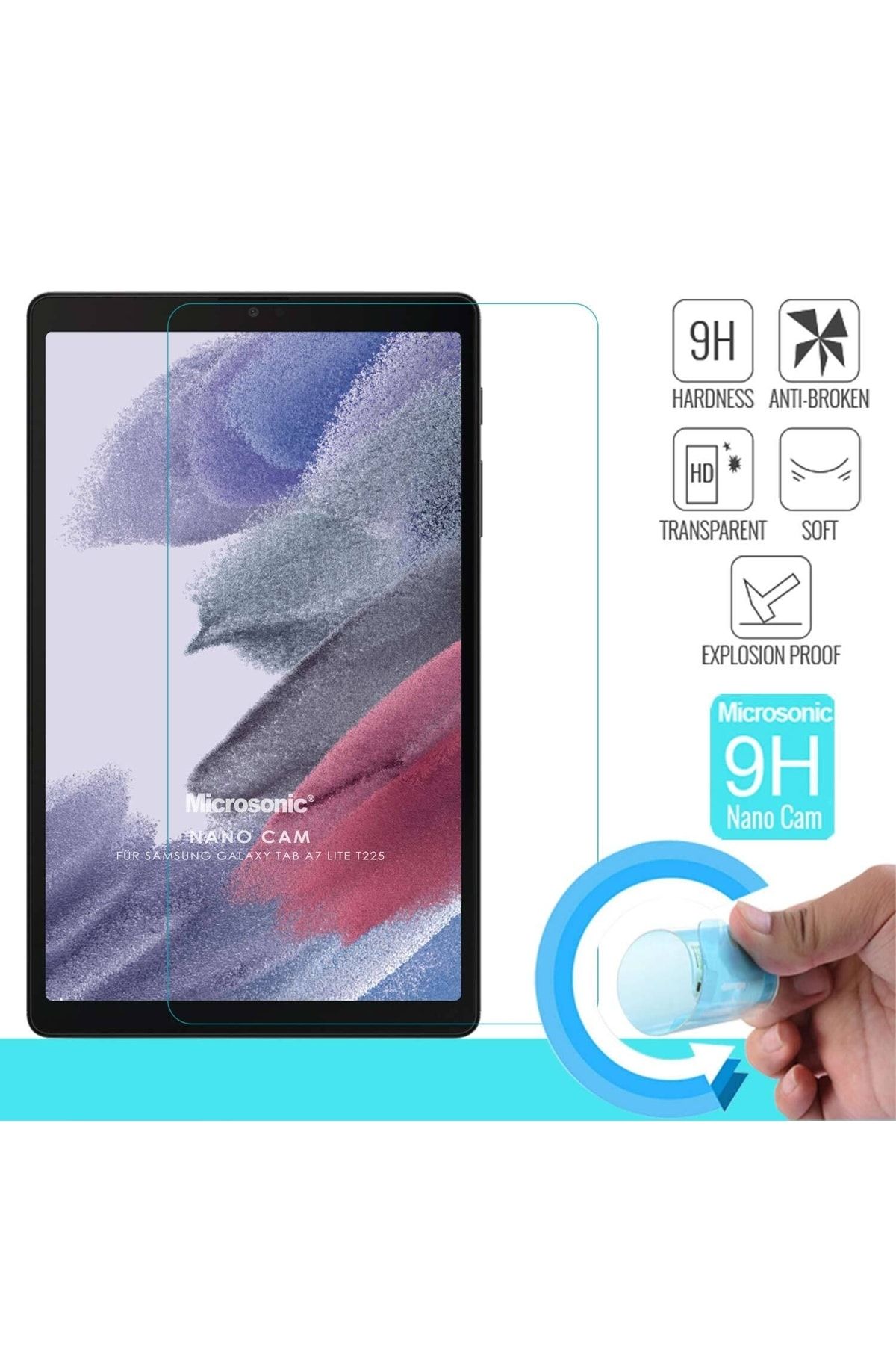 Microsonic Samsung Galaxy Tab A7 Lite T225 Nano Glass Cam Ekran Koruyucu