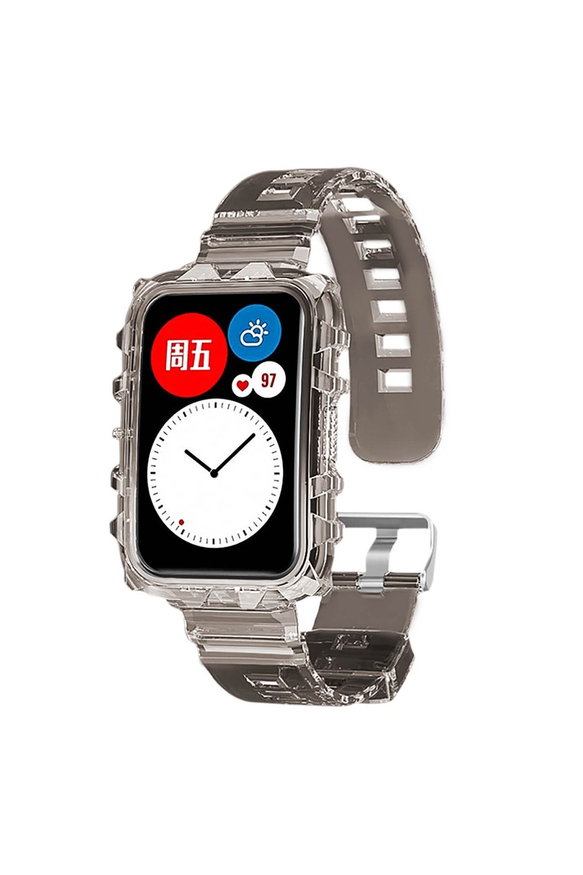 Microsonic Huawei Watch Fit Kordon Transparent Clear Band Siyah