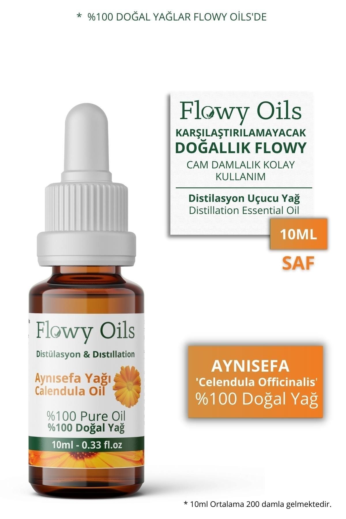 Flowy Oils Aynısefa Yağı %100 Doğal Bitkisel Uçucu Yağ Calendula Oil 10ml