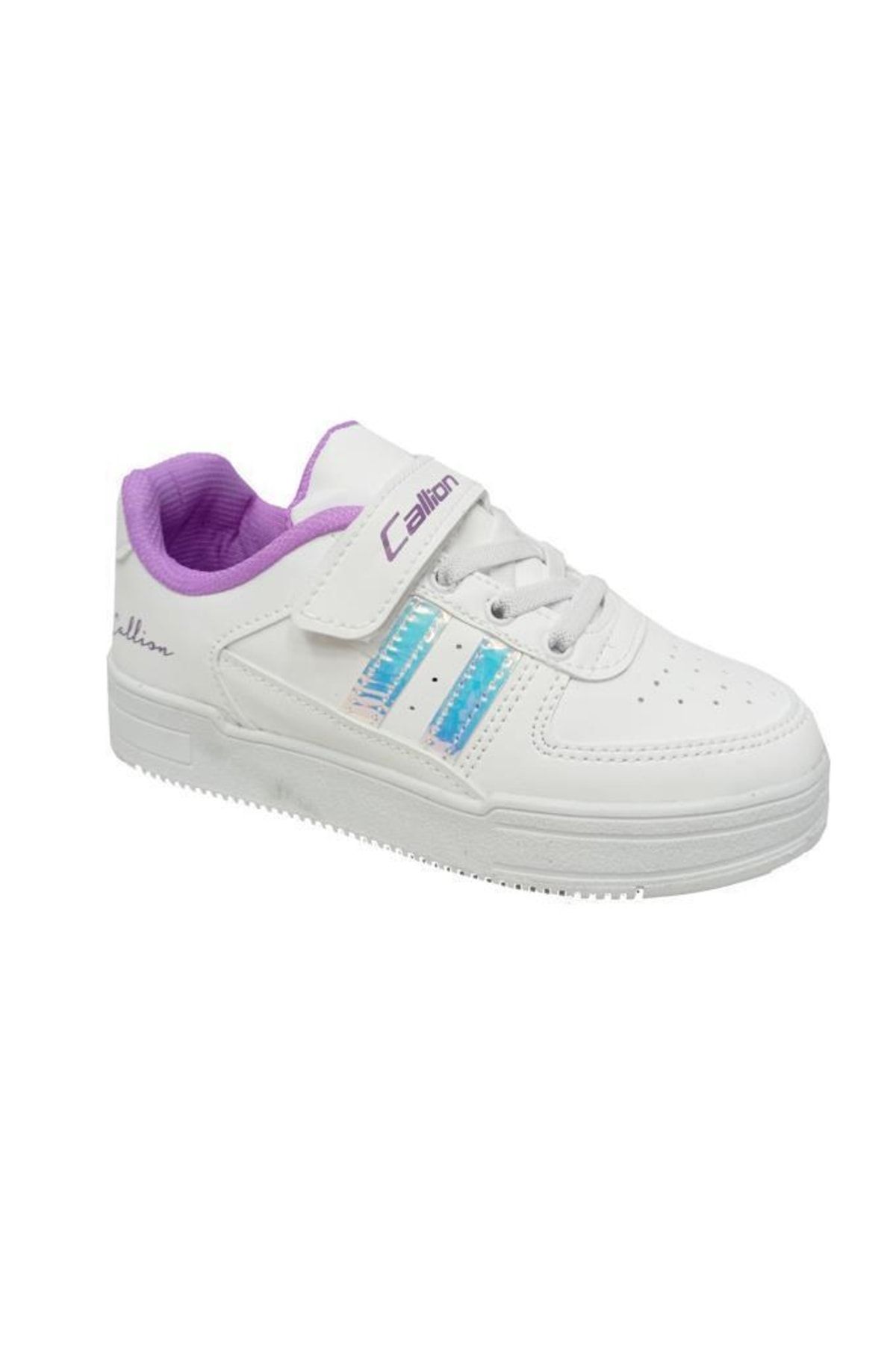 Callion 2024 Deri Kız Çocuk Sneakers Ayakkabı 26-30 Beyaz Lila