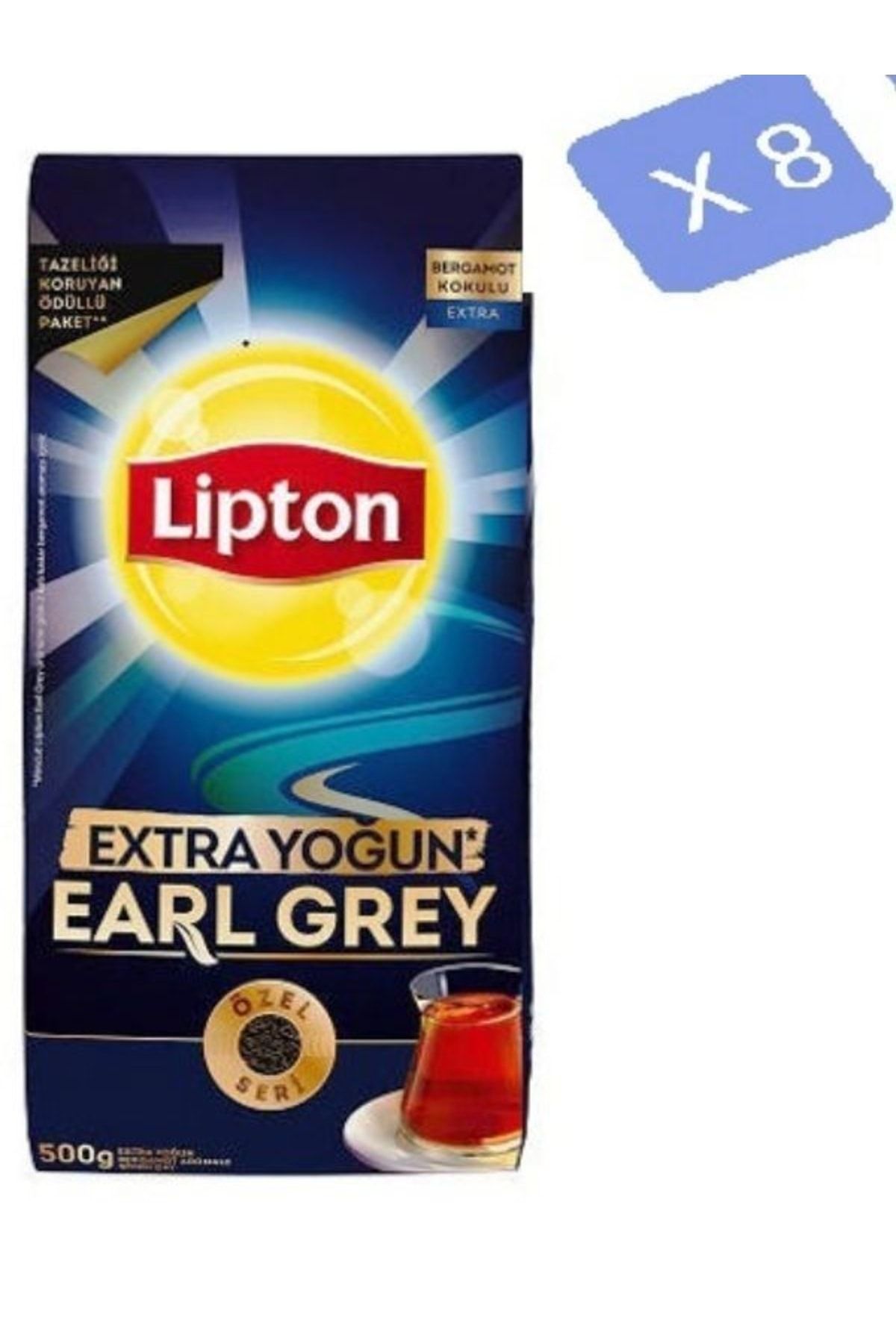 Lipton Dökme Çay Extra Yoğun Earl Grey 500g X 8 Paket