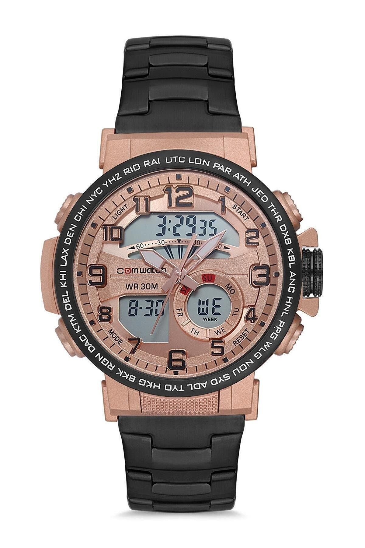 Comwatch 1812bg-brr Dijital&analog Suya Dayanıklı Çelik Kordon Kronometre&aydınlatma&alarm&takvim