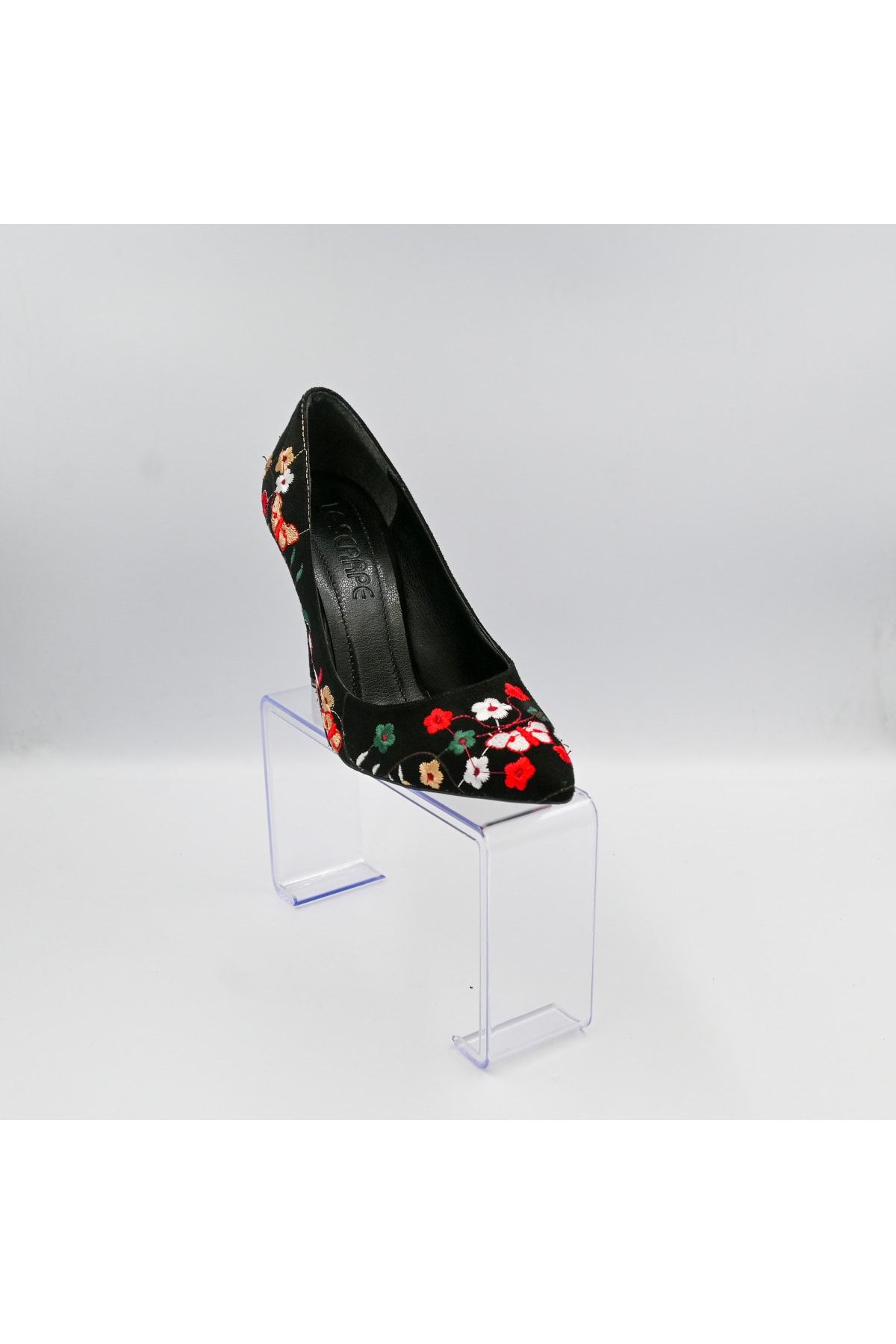 lb shoes Çiçek Desenli 9 Cm Topuklu Ayakkabı