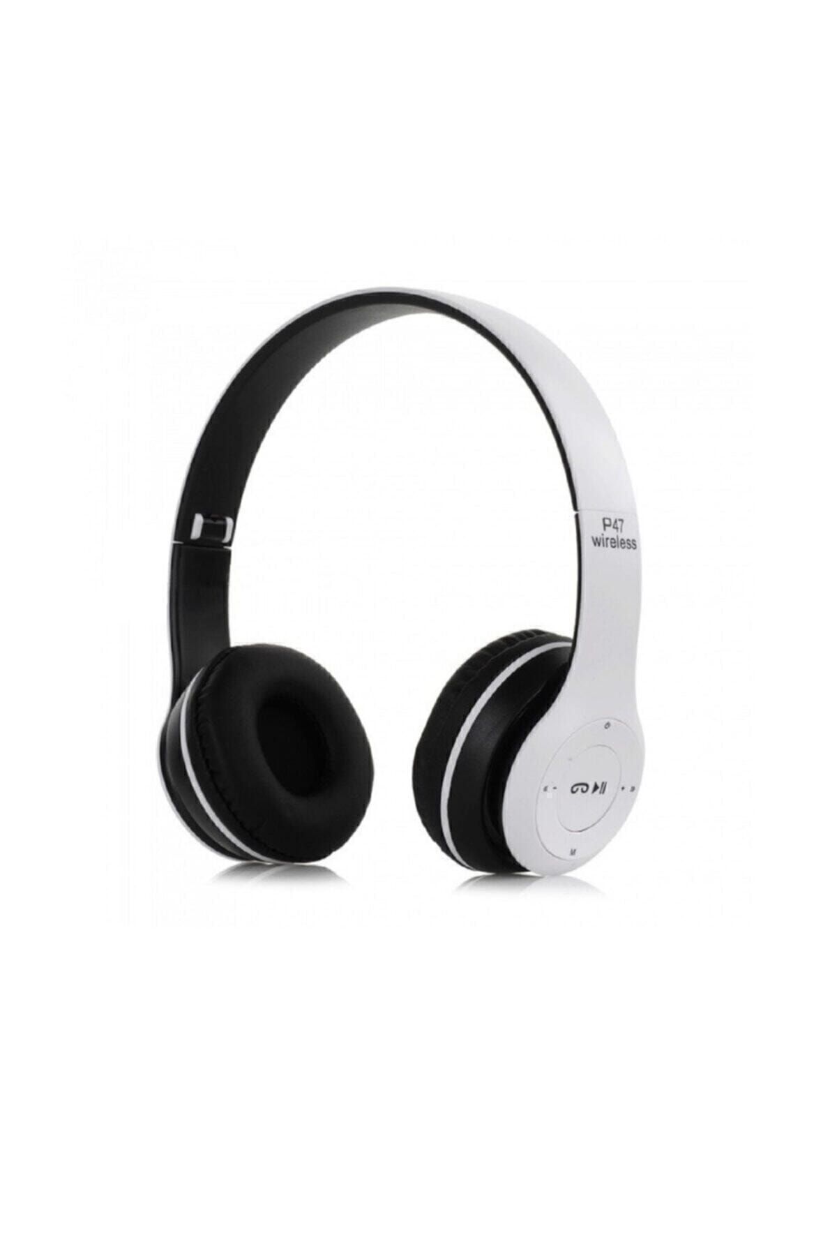 İlkDağ P47 Beyaz Wireless Bluetooth 5.0 Edr Kablosuz - Extra Bass - Kafa Üstü Kulaklık