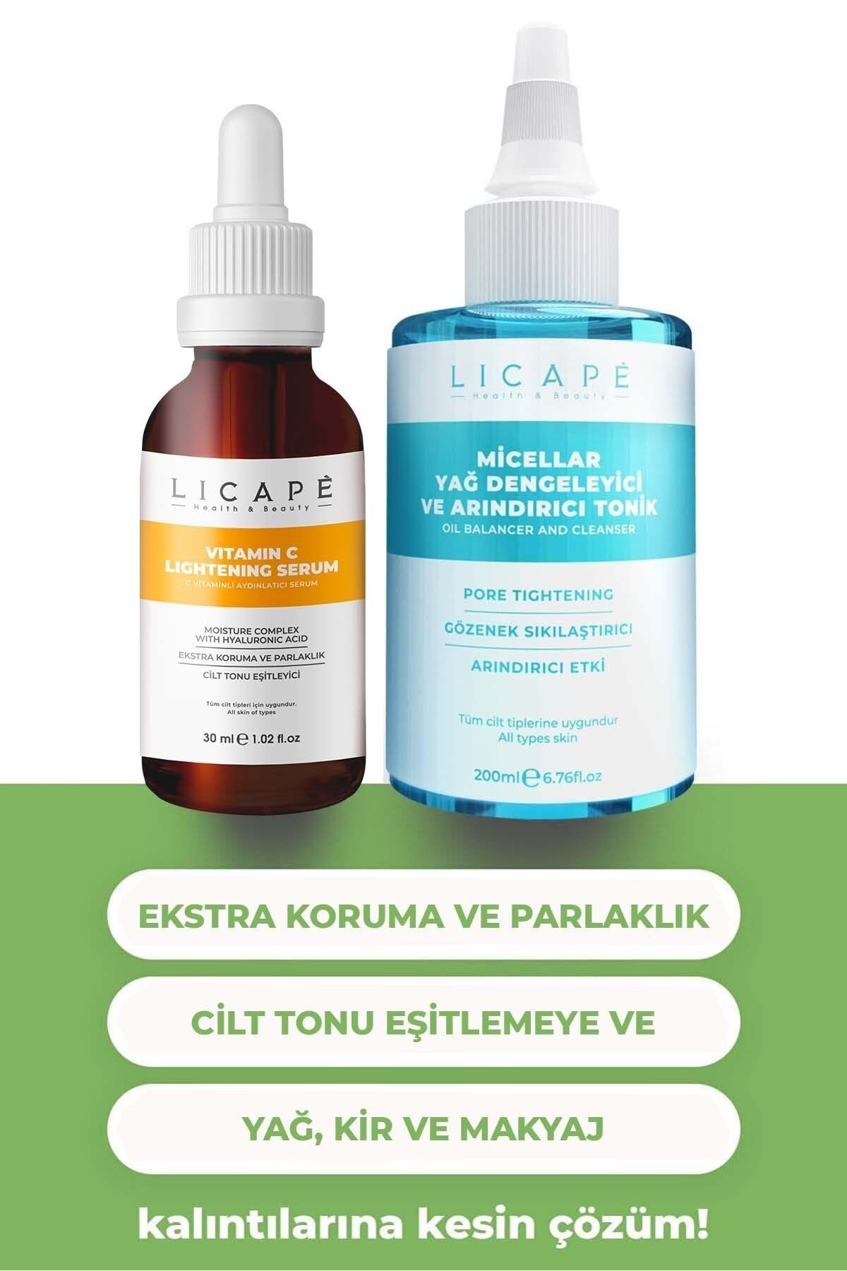 Licape C Vitaminli Aydınlatıcı Serum Gözenek Sıkılaştırıcı Ve Arındırıcı Tonik 200ml