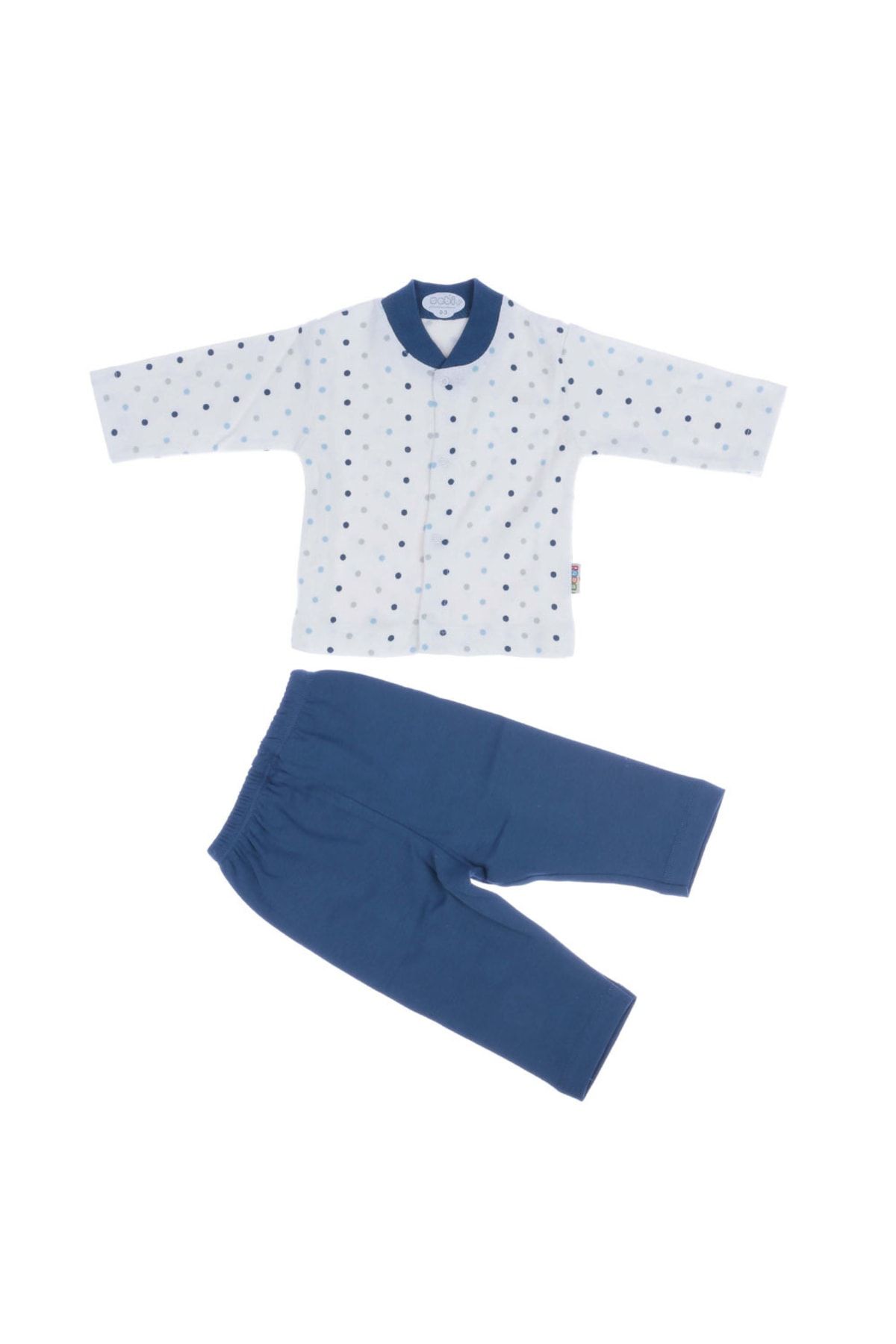 Sebi Bebe Bebek Pijama Takımı Lüx Desenli Büyük Puanlı