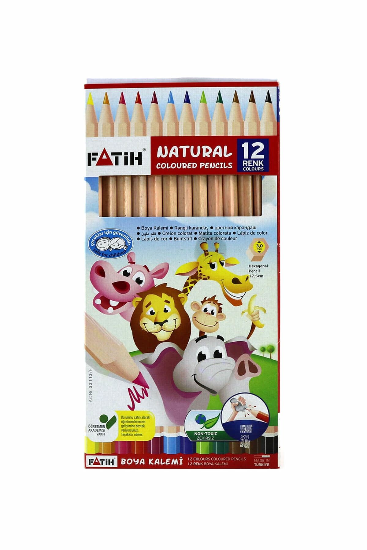 Fatih Natural 12 Renk Tam Boy Kuru Boya