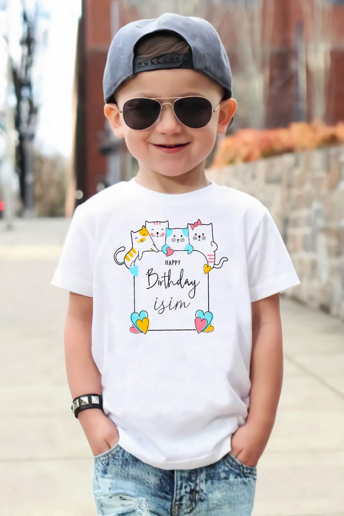 Baby&Baby Happy Birthday Iism Yazılabilir Organik Baskılı Bebek Çocuk T-shirt