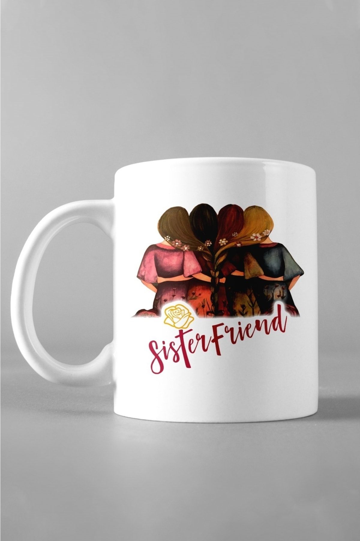 Hediyexpres 4'lü Figür Sister Friend Tasarımlı Baskılı Kupa Bardak, Çay-kahve-çorba Kupası