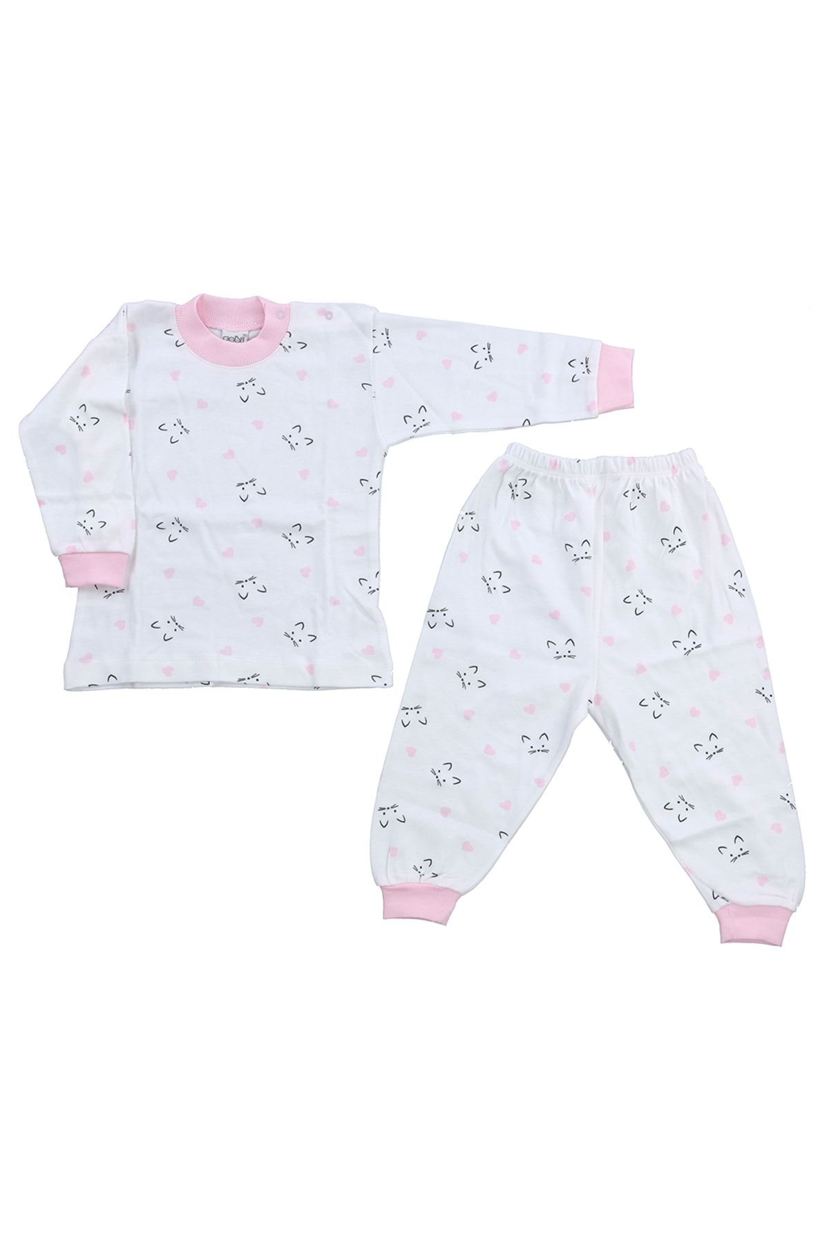 Sebi Bebe Bebek Pijama Takımı Desenli Kedi Baskılı