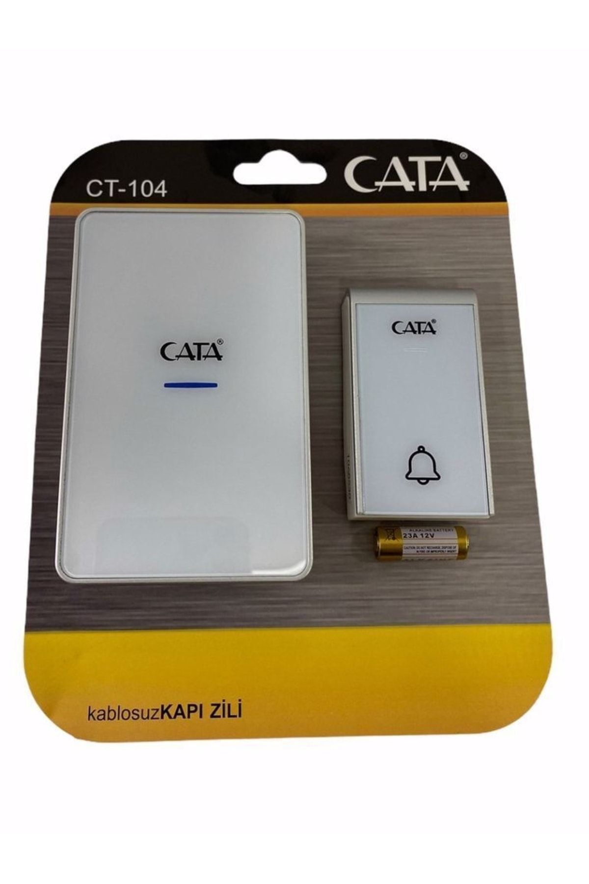 Cata Cara Lüx Model Led Işıklı Kablosuz Uzaktan Kumandalı Kapı Zili Beyaz Ct-104