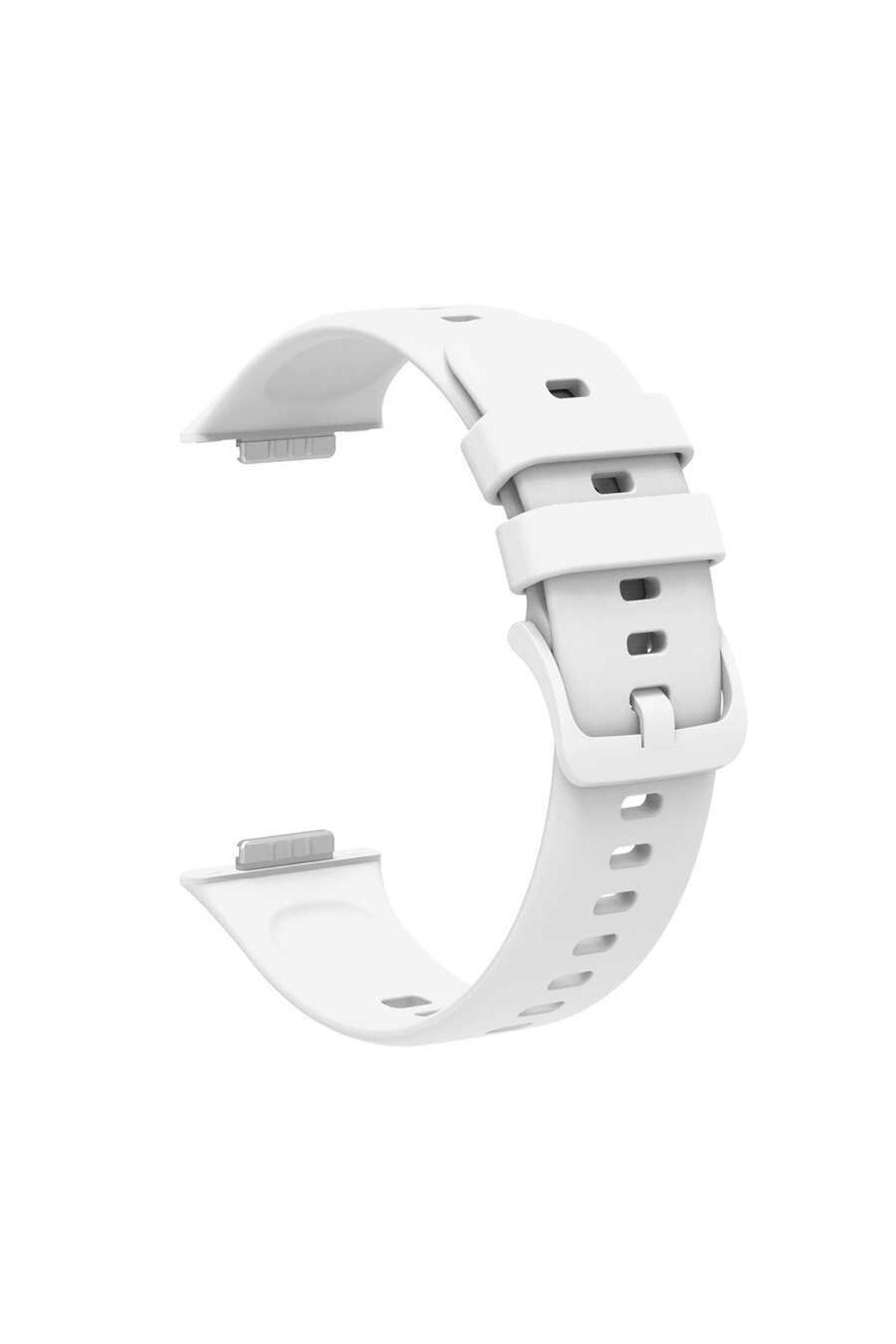 SMCASE Huawei Watch Fit 2 Kordon Renkli Mat Kançalı Silikon Krd 43 Beyaz