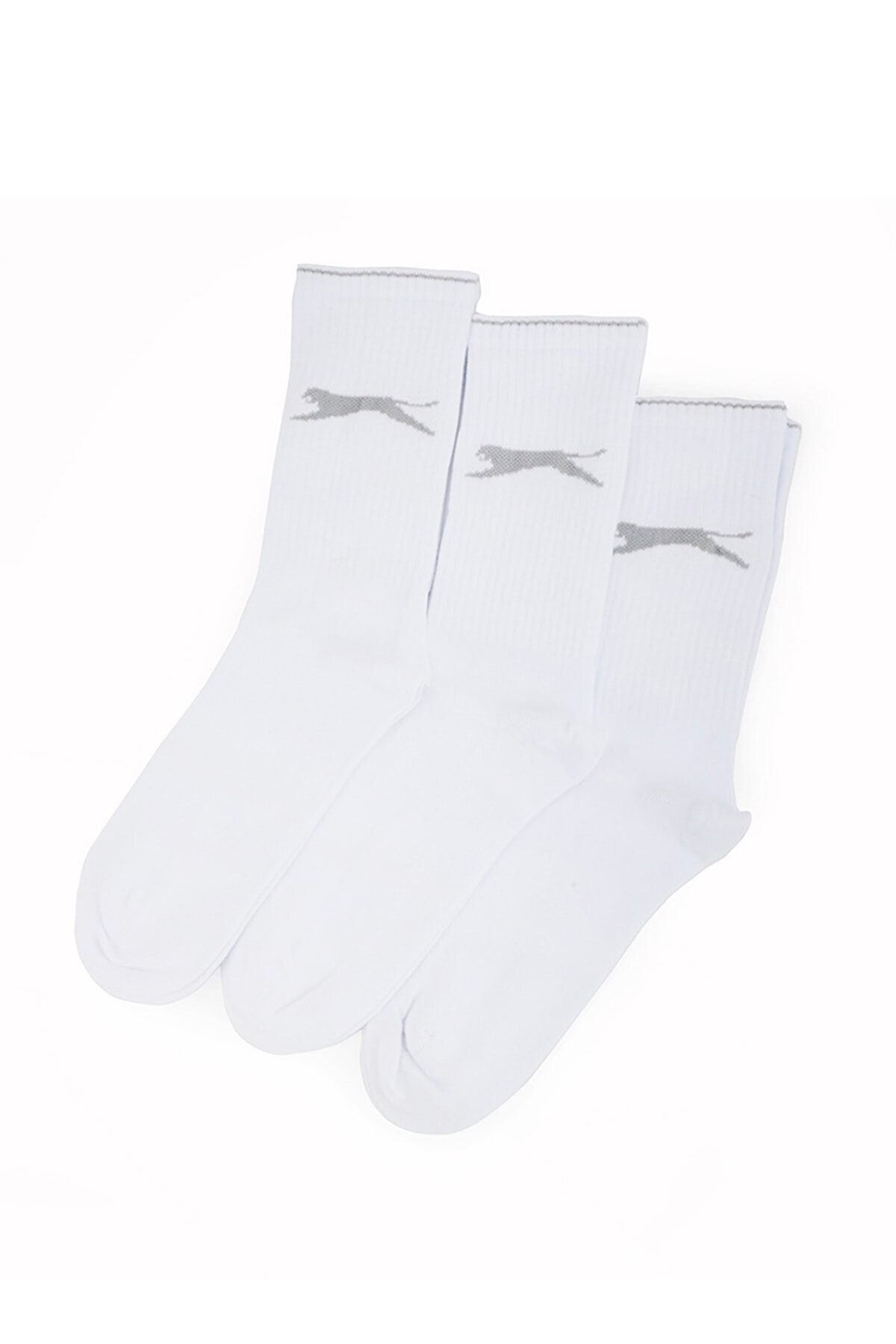 Slazenger Jago Erkek Spor Çorap 40-44 Beyaz 3 Lü Paket V2