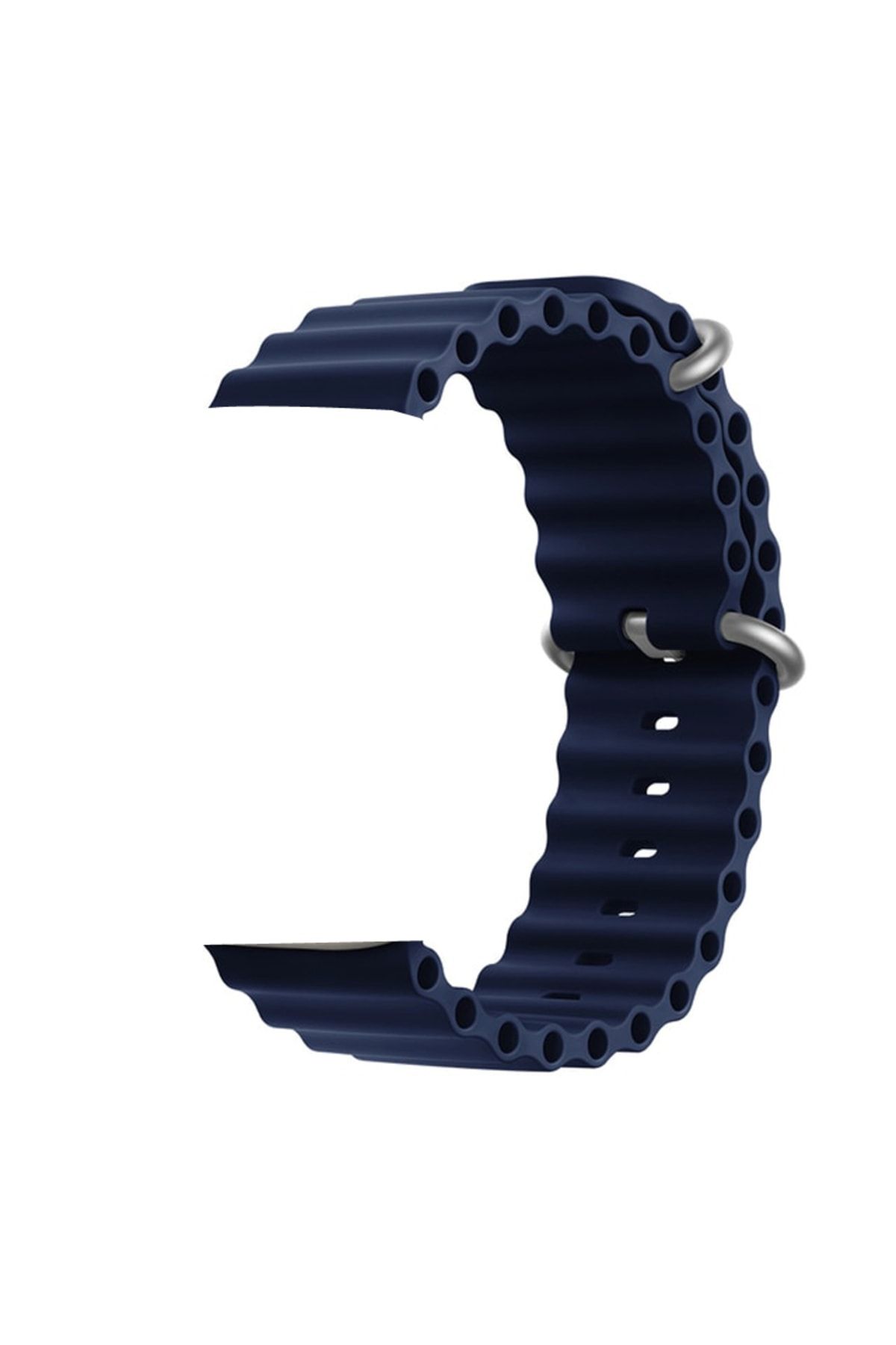 Gpack Watch Series 8 45mm Kordon Yeni Dizayn Silikon Hs05 Lacivert Uyumlu