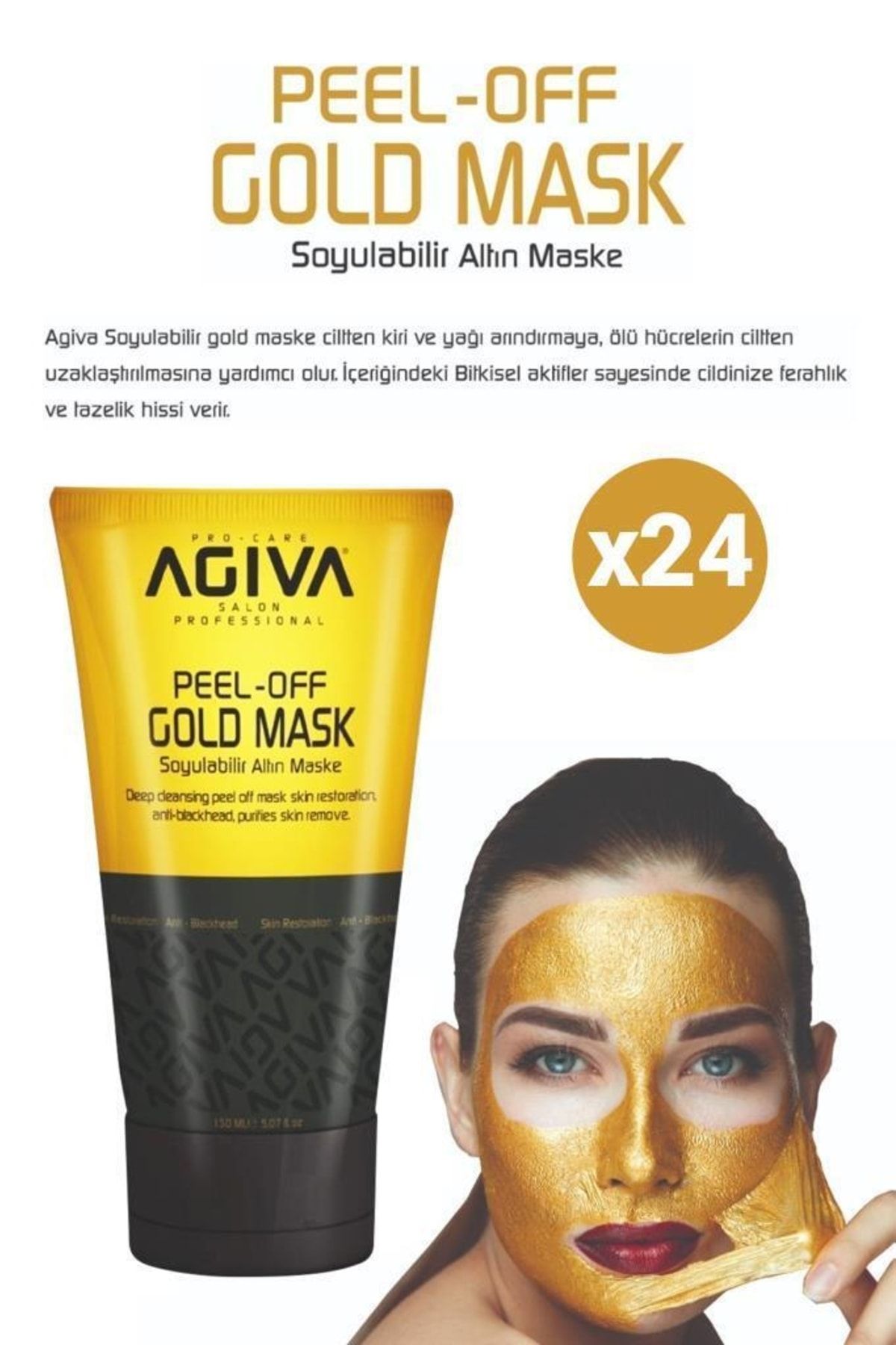 Agiva Soyulabilir Gold Maske 150 ml x 24