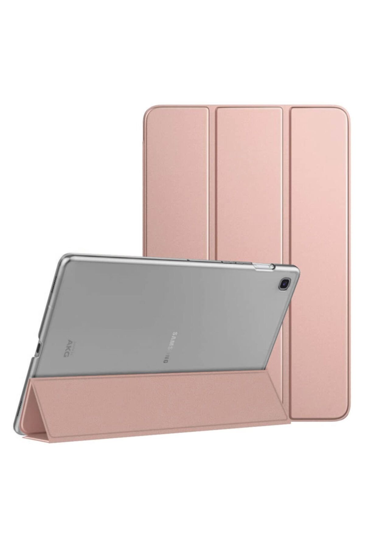 Microsonic Samsung Galaxy Tab S6 Lite 10.4" P610 Kılıf Slim Translucent Back Smart Cover Rose Gold