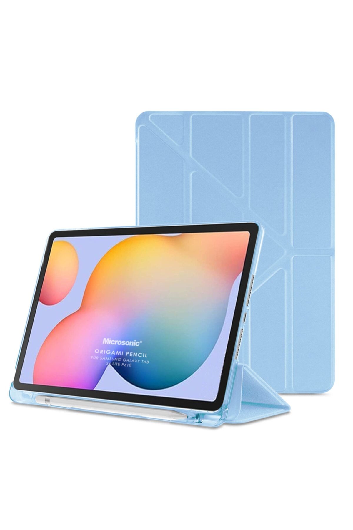 Microsonic Galaxy Tab S6 Lite 10.4" P610 Kılıf Origami Pencil Mavi