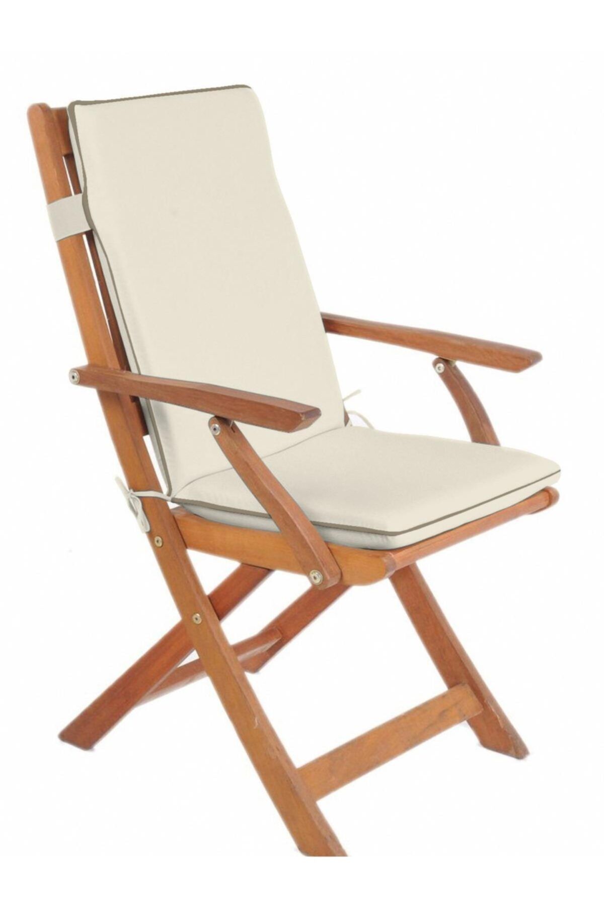 Evimstil Vizon Fitilli Krem Arkalıklı Sandalye Minderi Oturma 42-42sırt 42-52cm 5cmsüngerli Fermuarlı