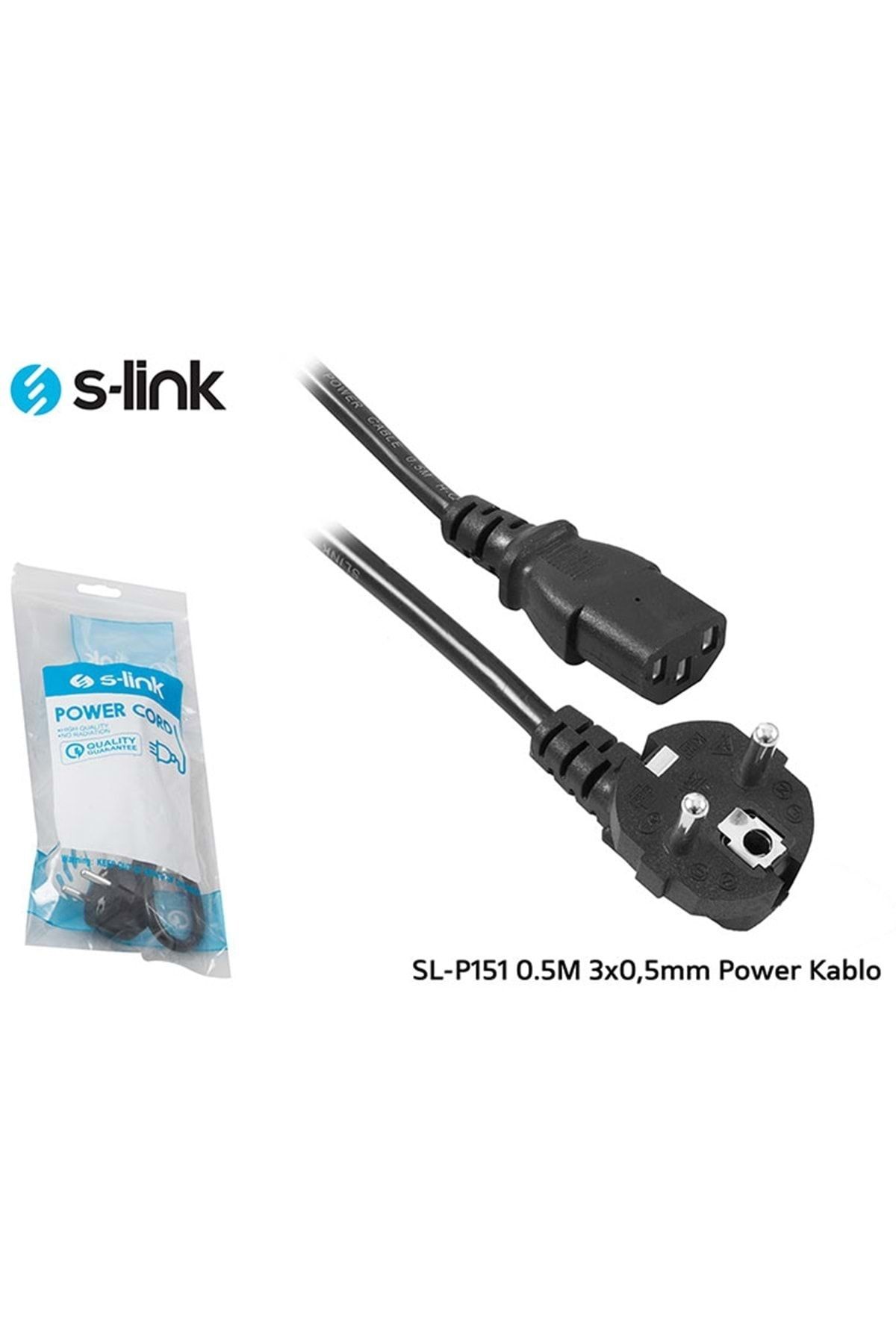 S-Link Swapp S-link Sl-p151 0.5m 3x0,5mm Pc Power Kablo