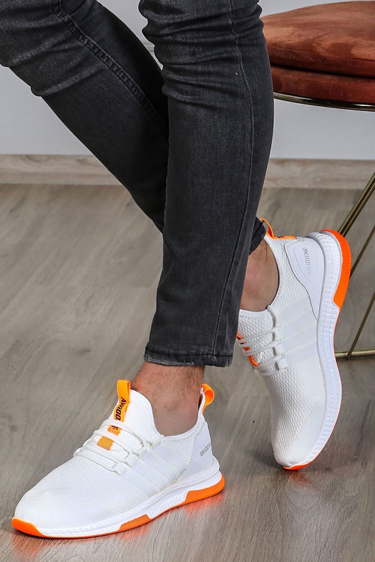 Madmext Erkek Beyaz-turuncu Sneaker Ms024
