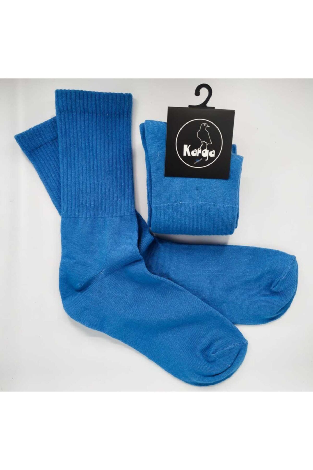 Kuzgunshop Mavi Düz Renk Unisex Çorap