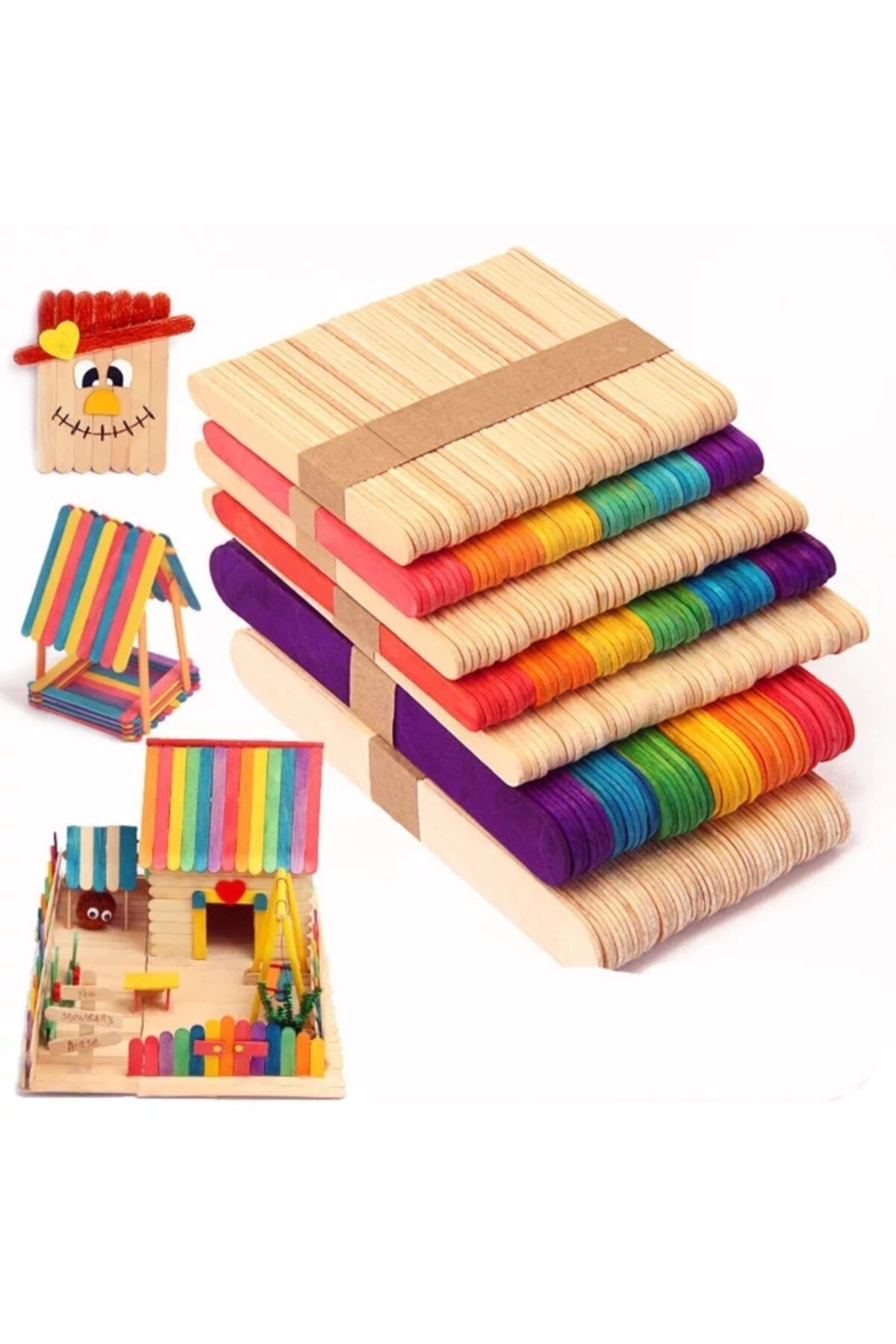 RenkliKırtasiye Ahşap Çubuk Seti - Abeslang Seti - Montessori Etkinlik Materyalleri 288 Adet