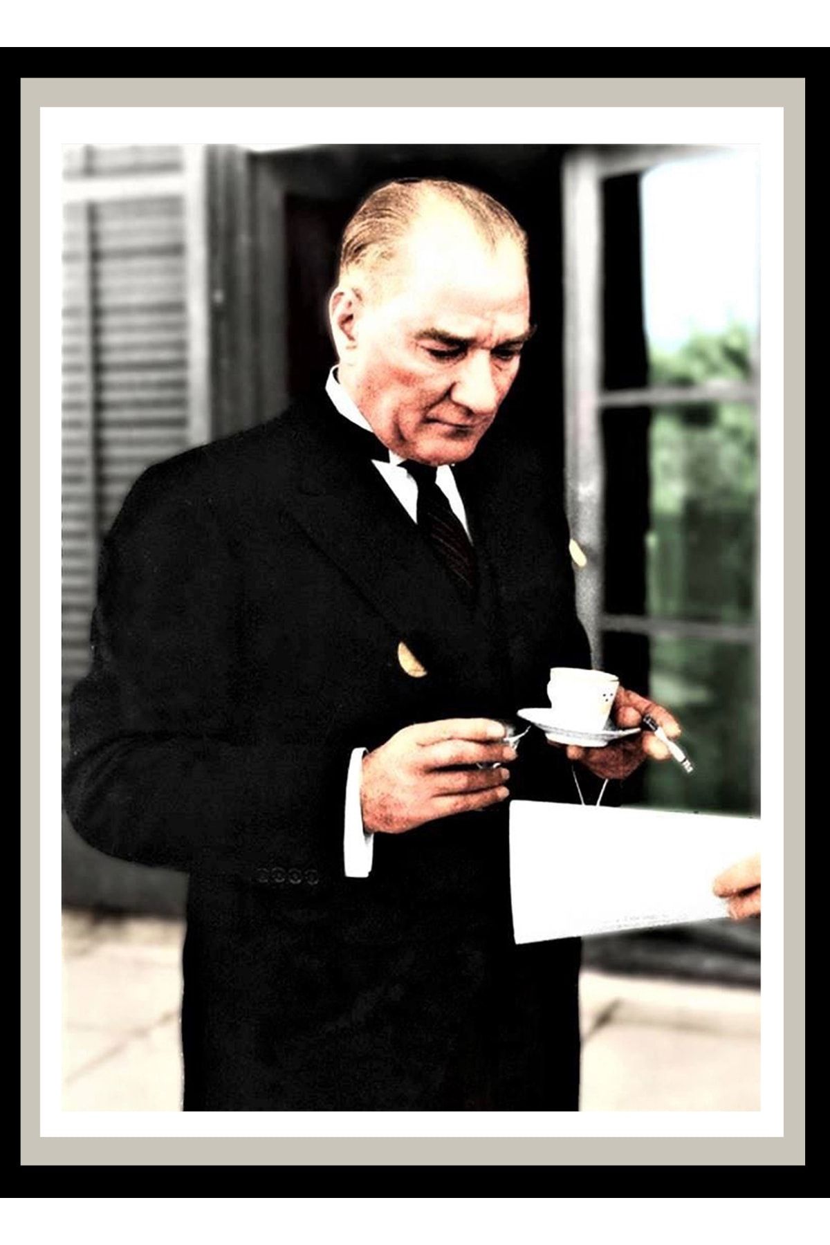 hediyeniburadabul Atatürk Ahşap Duvar Posteri 15x21