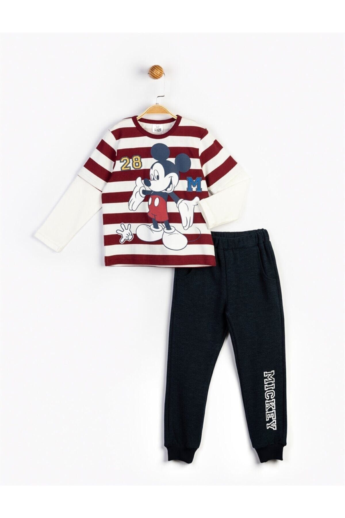 Mickey Mouse Erkek Çocuk Kırmızı Baskılı Takım 16240