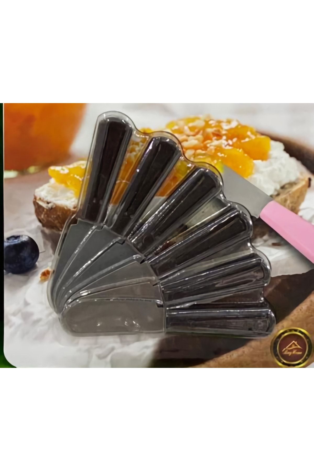 Rooc Morzahome 6lı Metal Akrilik Sap Kahvaltı Bıçak(11cm)-siyah