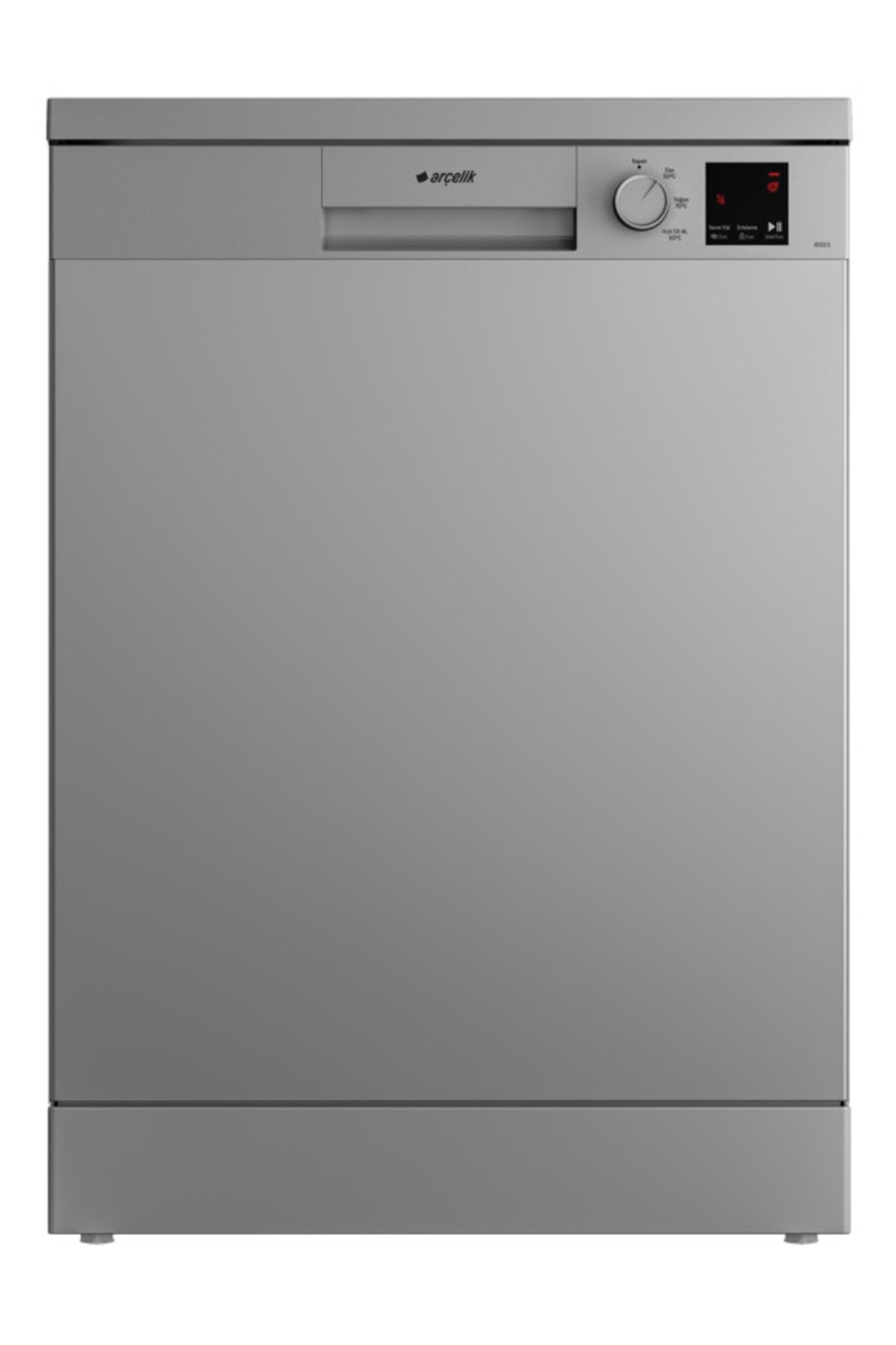 Arçelik 3 Programlı Bulaşık Makinesi, Bardak Koruma Sistemi, Gümüş Renk, 6133 S