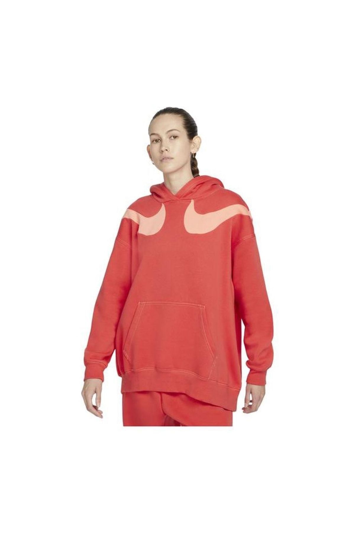 Nike Sportswear Swoosh Graphic Oversized Fleece Hoodie Sweatshirt-dd5580-605