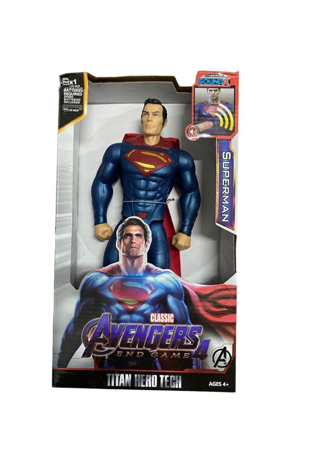 AVENGERS Büyük Boy Sesli Işıklı Hareketli Titan Hero Süperman Figür 30 Cm - Titan Hero Superman