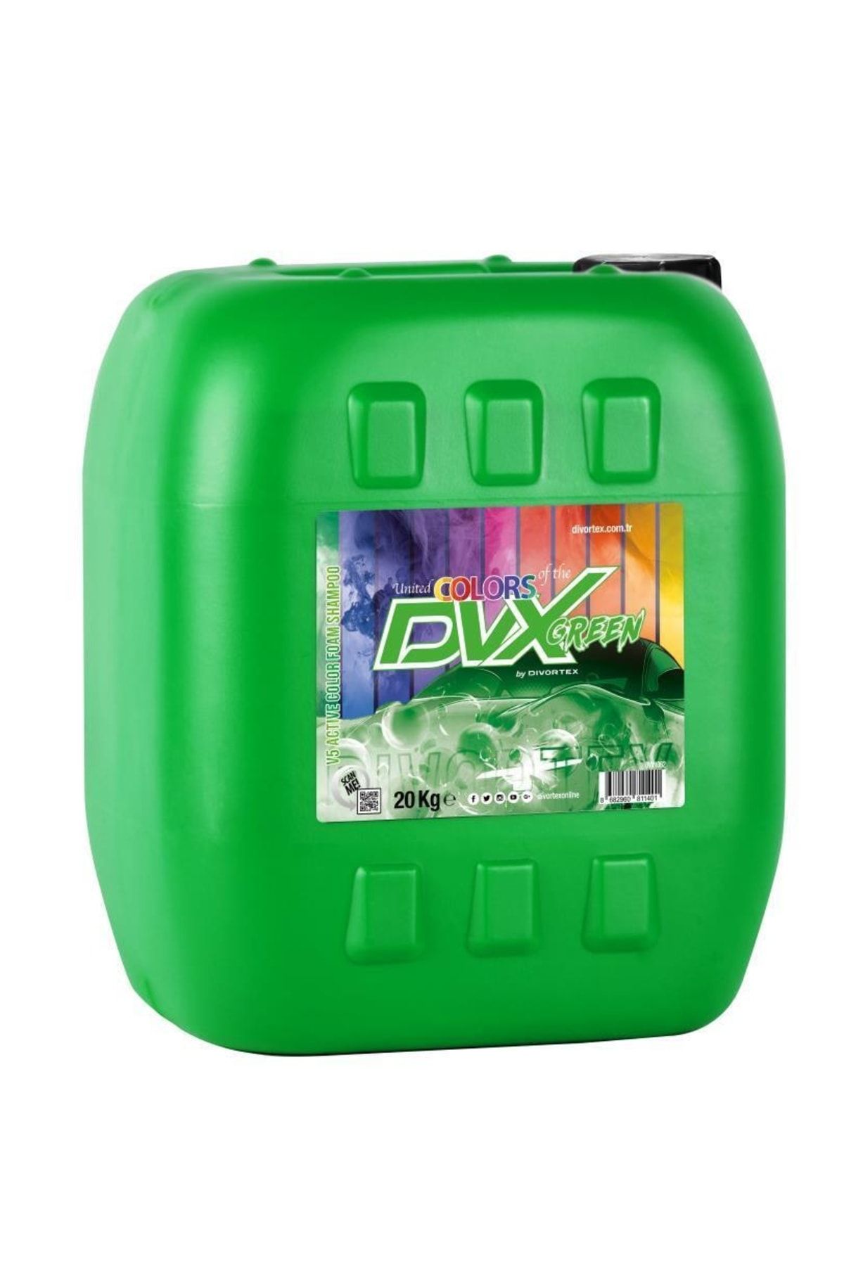 Divortex V5 Aktif Renkli Köpük Şampuan Yeşil 20 Kg