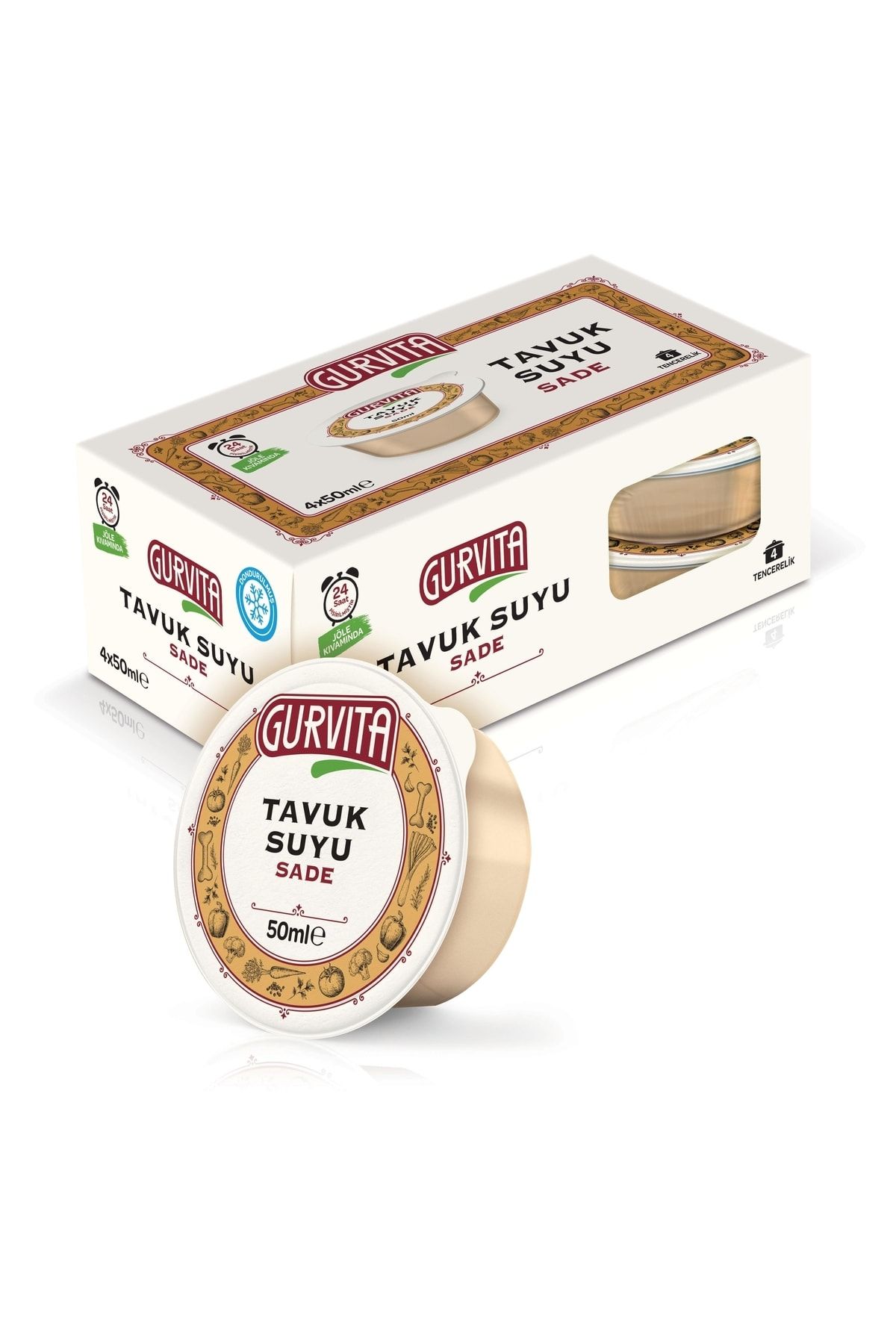 Gurvita Jöle Kıvamında Tavuk Suyu Sade 50 ml 32 Adet