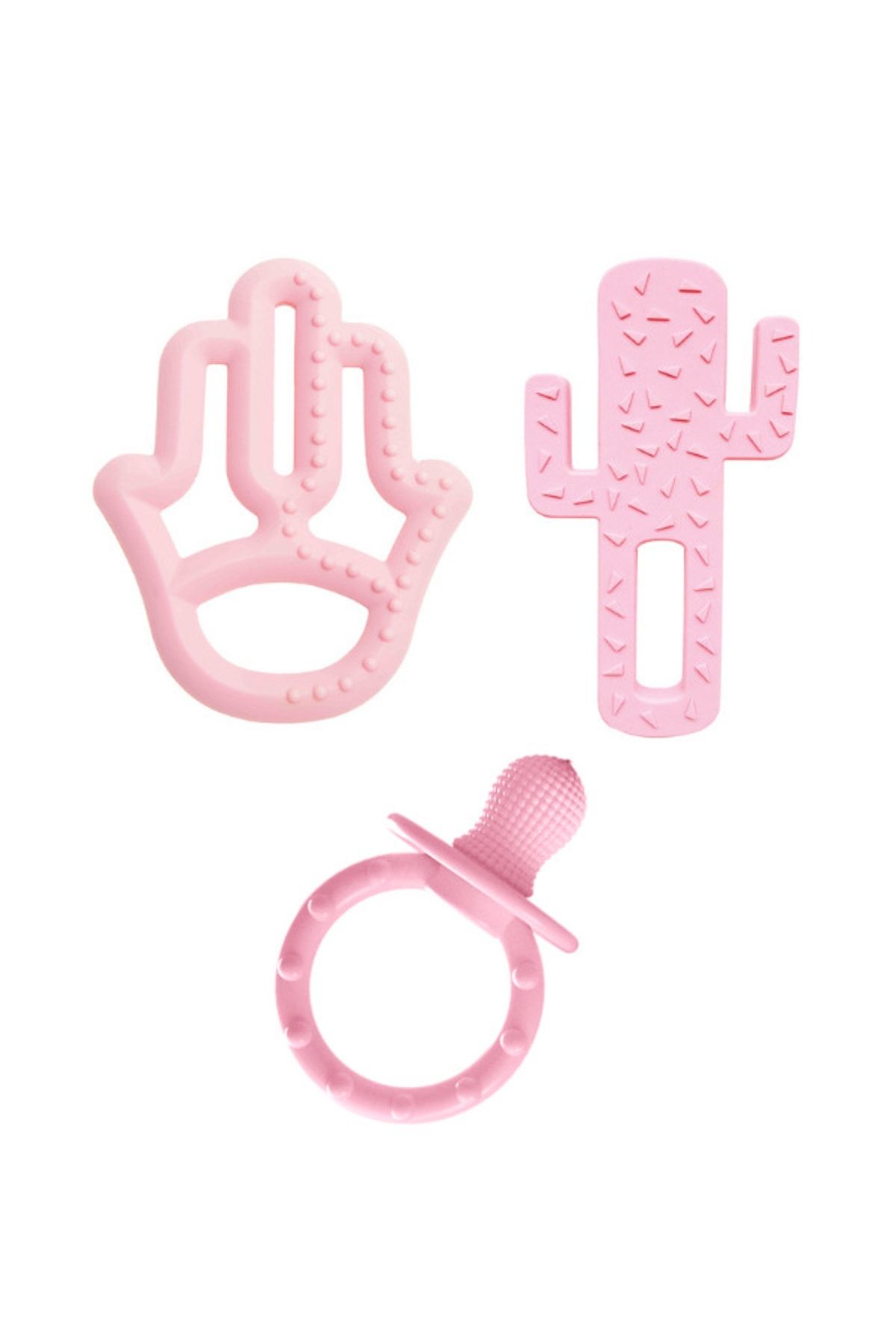Oioi Silikon Diş Kaşıyıcı Seti - Pinky Pink