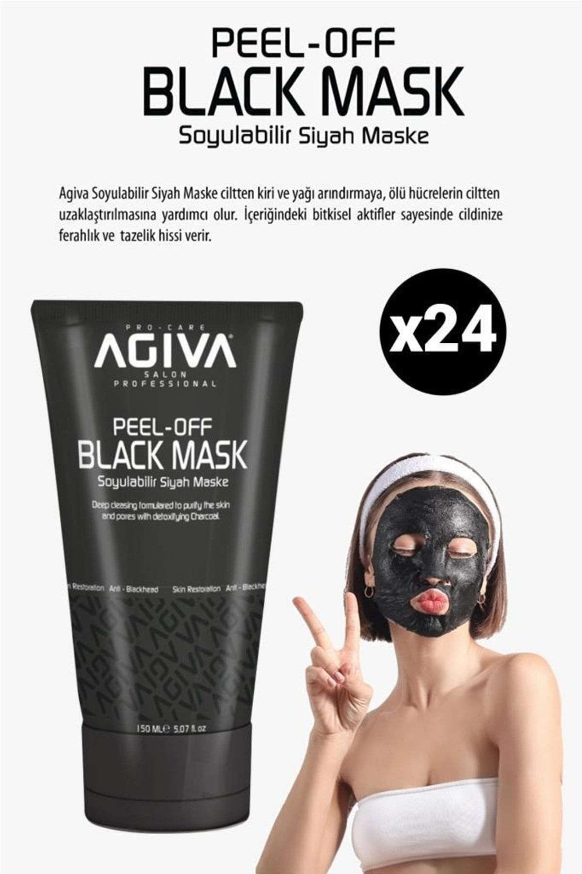 Agiva Soyulabilir Black Maske 150 ml X24