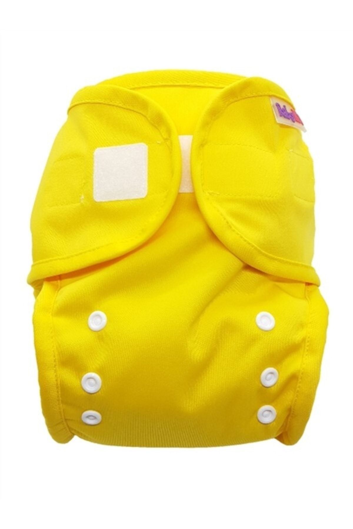 BabyNEO Yenidoğan (2,5-5kg) Yıkanabilir Bebek Bezi Külodu Cover - Sarı + Katlamalı Bambu Iç Ped
