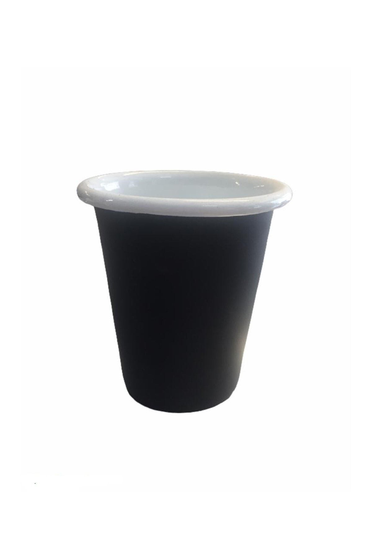 İkram Dünyası Emaye Bardak Siyah Kupa,mug, Çay,kahve Bardağı, Meyve Suyu Bardağı 250 Cl