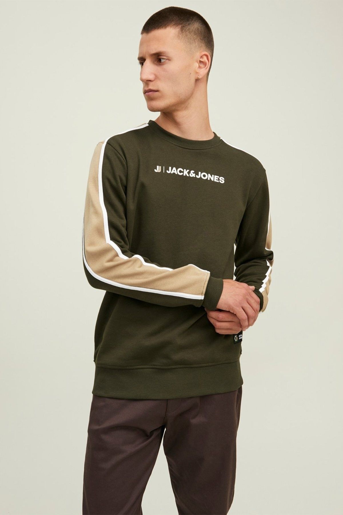 Jack & Jones Erkek Jcologan Block Sweat