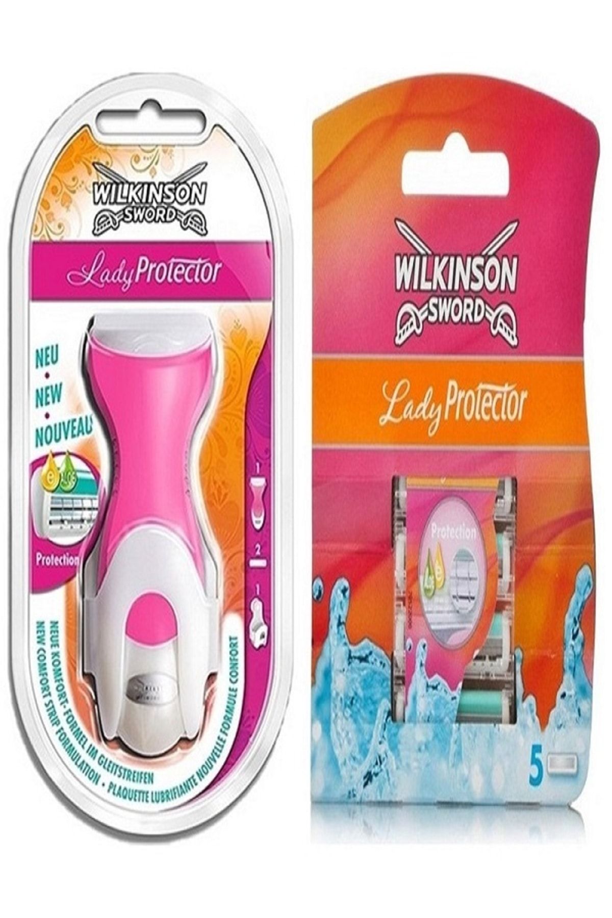 Wilkinson Sword Lady Protector 2up Tıraş Makinesi + Lady Protector Blades 5'li Yedek Tıraş Bıçağı