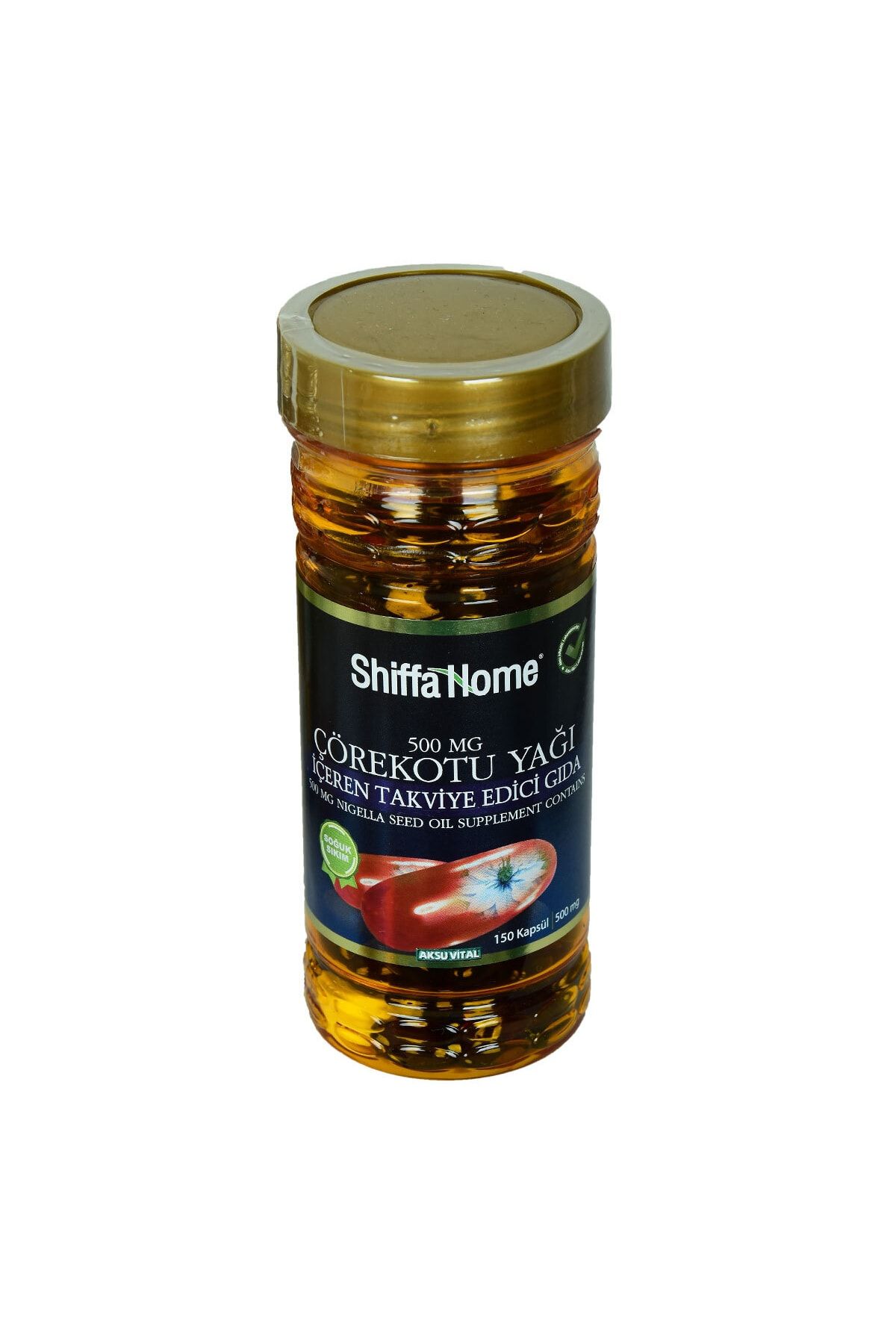 aksuvital Shiffa Home Çörek Otu Yağı Soğuk Pres 500 mg x 150 Kapsül
